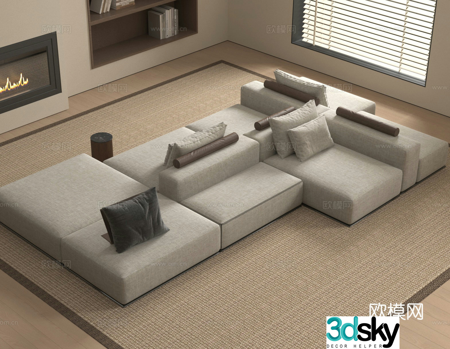Combination sofa Module sofa 3D model
