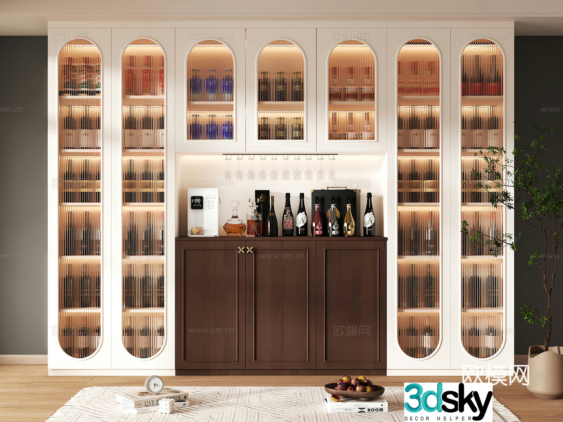Wine cabinet design Wine cabinet red wine cabinet bar wine cabinet partition wine cabinet 3D model