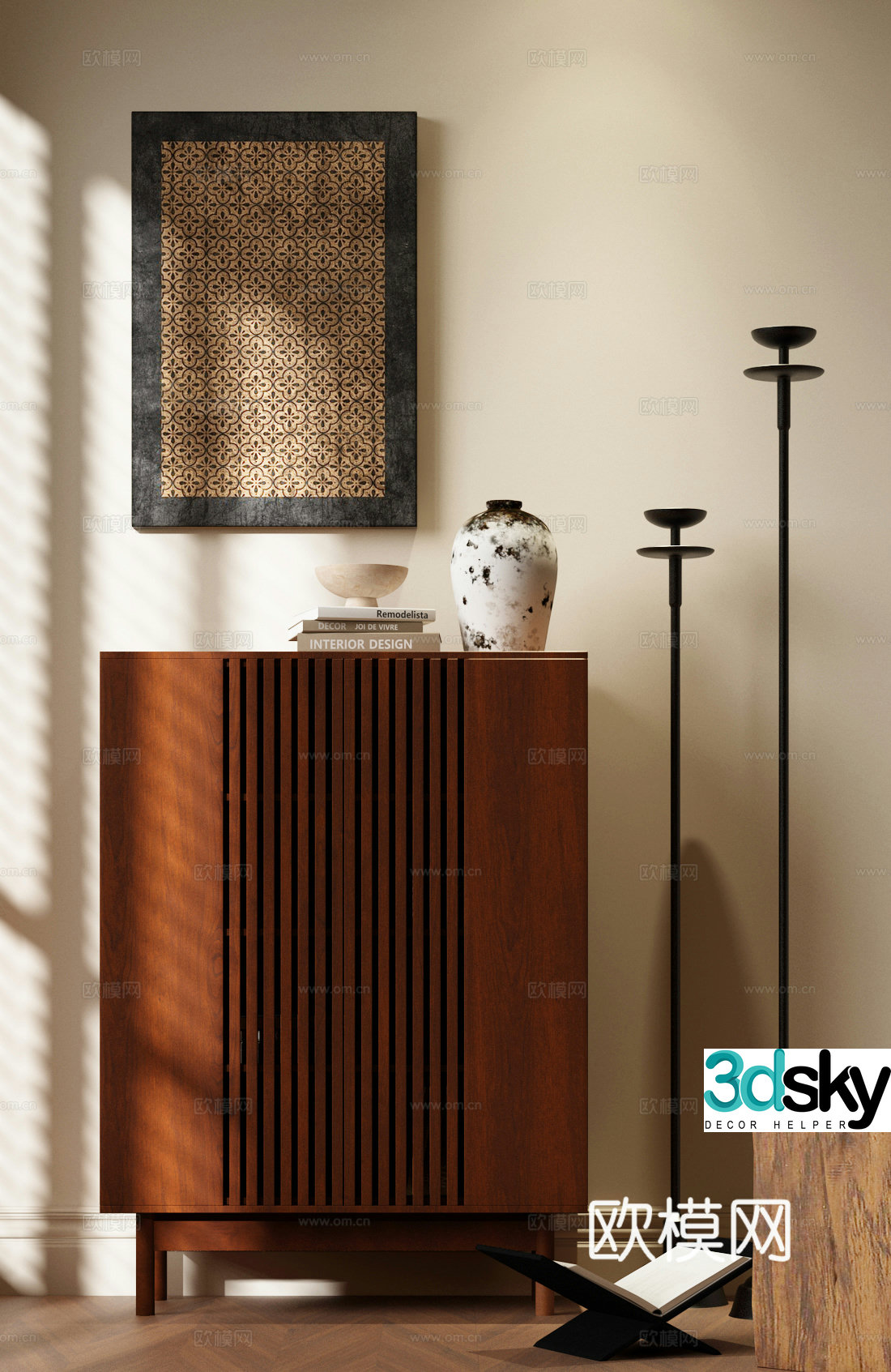 New Chinese side cabinet New Chinese style entrance cabinet New Chinese style decorative cabinet New Chinese style side cabinet 3D model