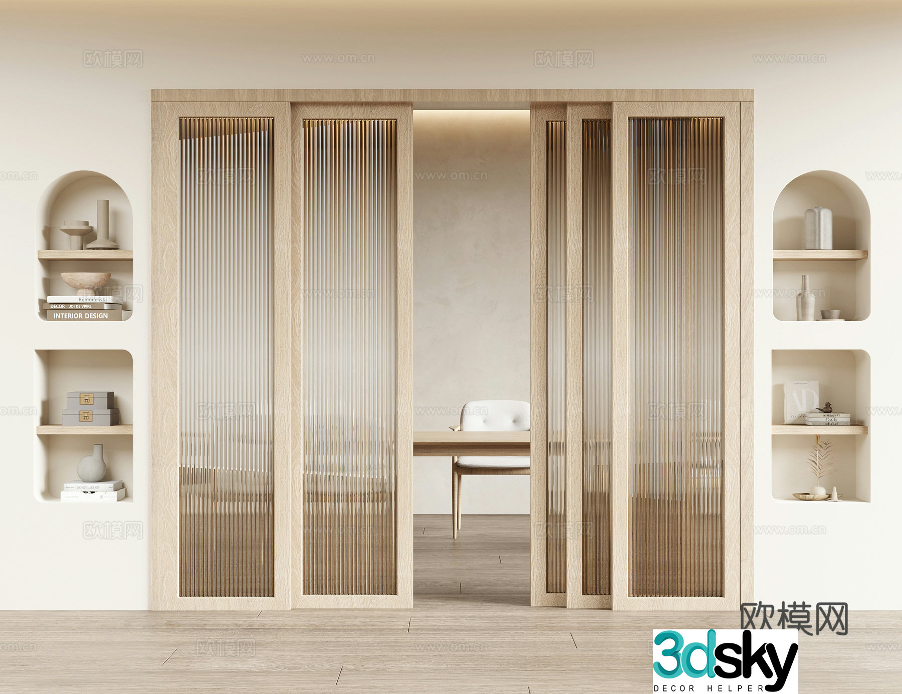 Nordic sliding door 3D model