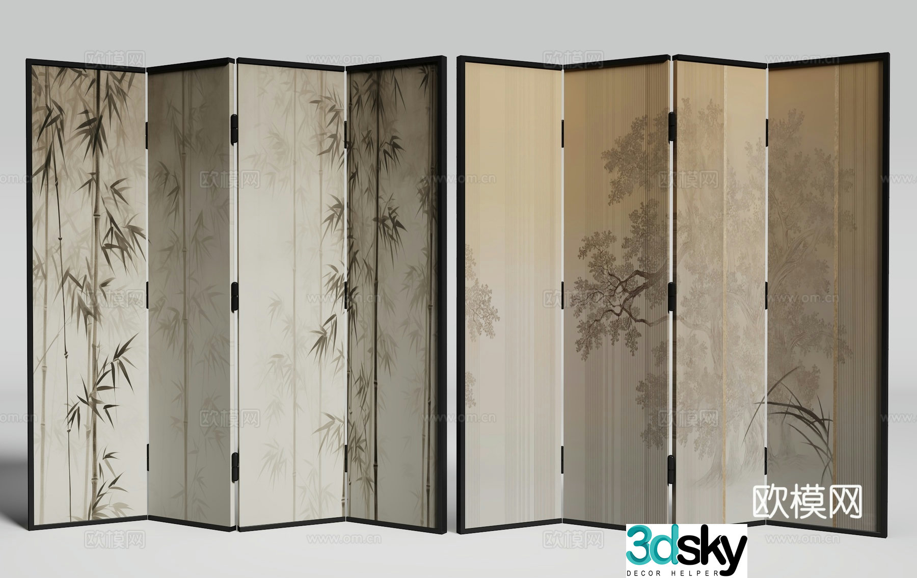 New Chinese screen 3D model