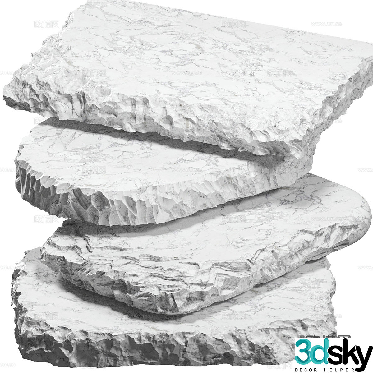 Stone Inlaid Stone Slate Rock 3D Model
