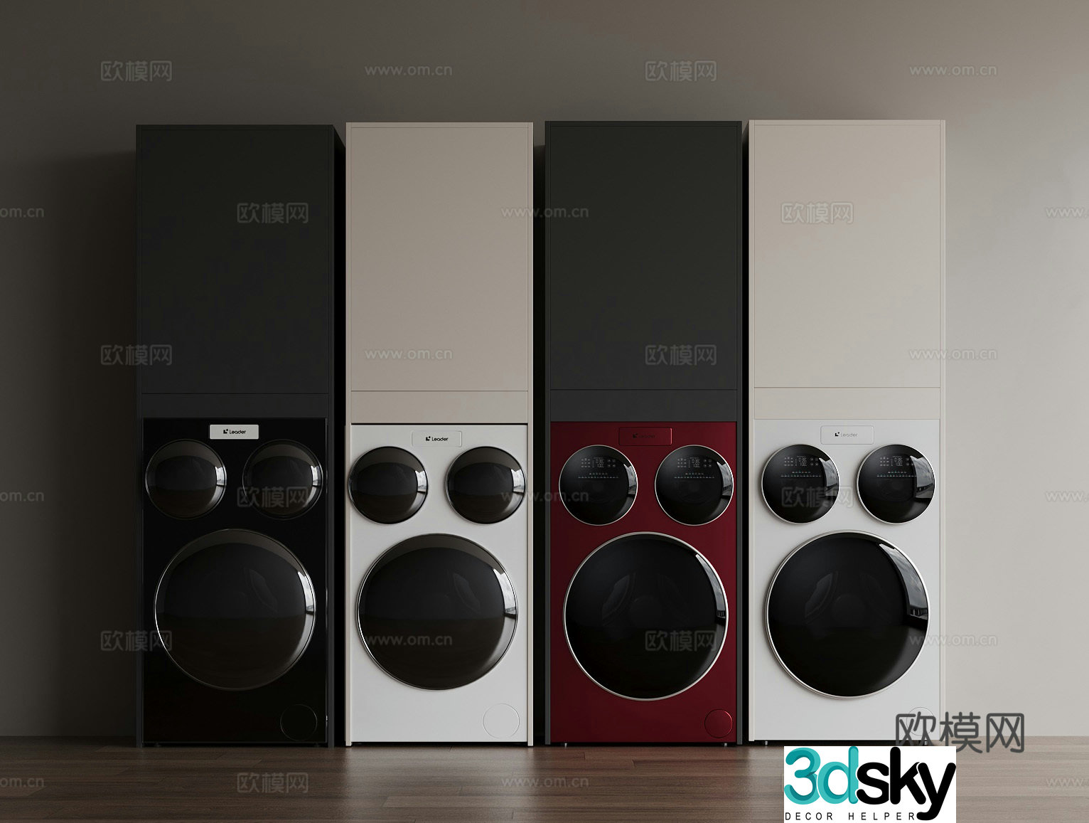 Haier three-bucket washing machine 3D model