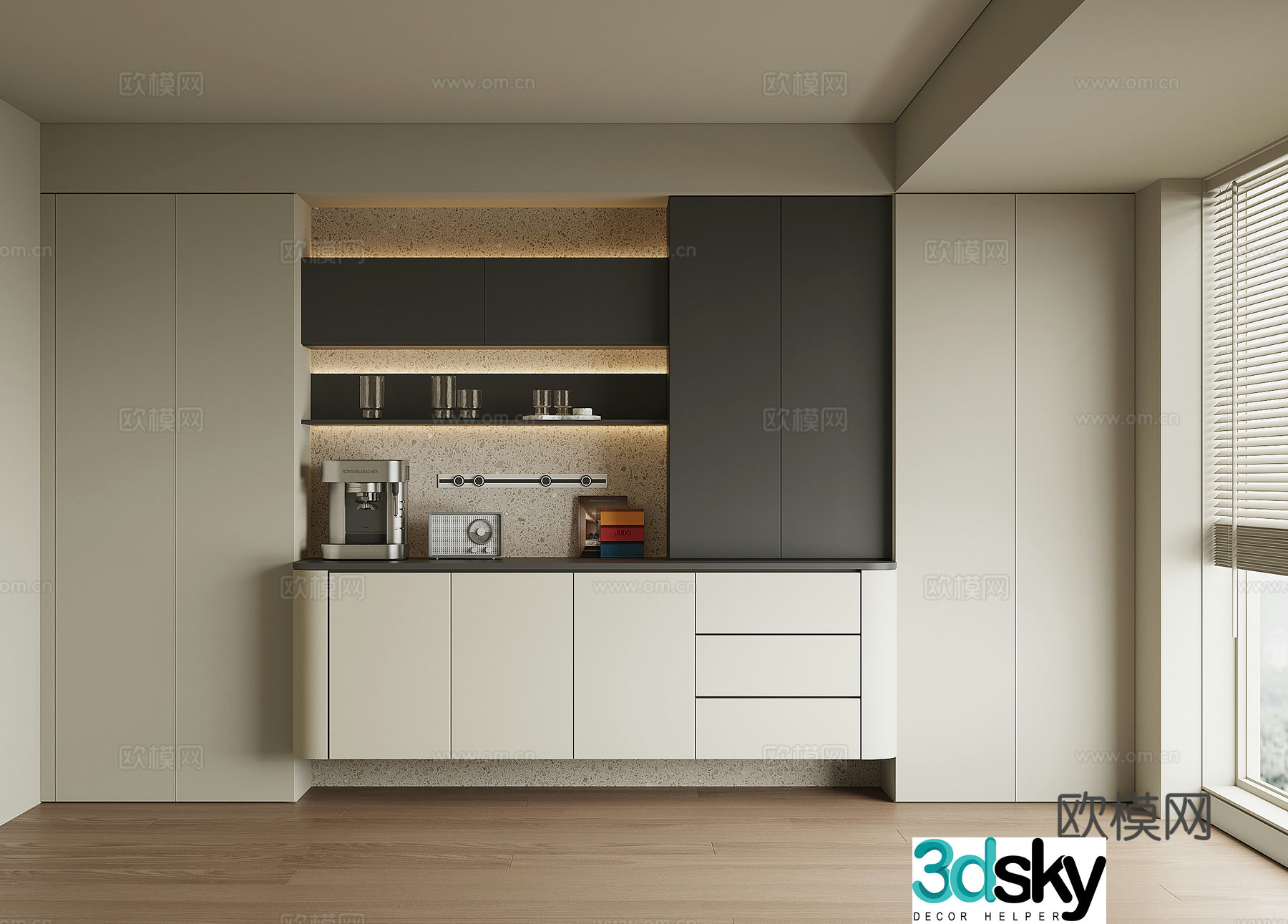 Modern wine cabinet sideboard 3D model