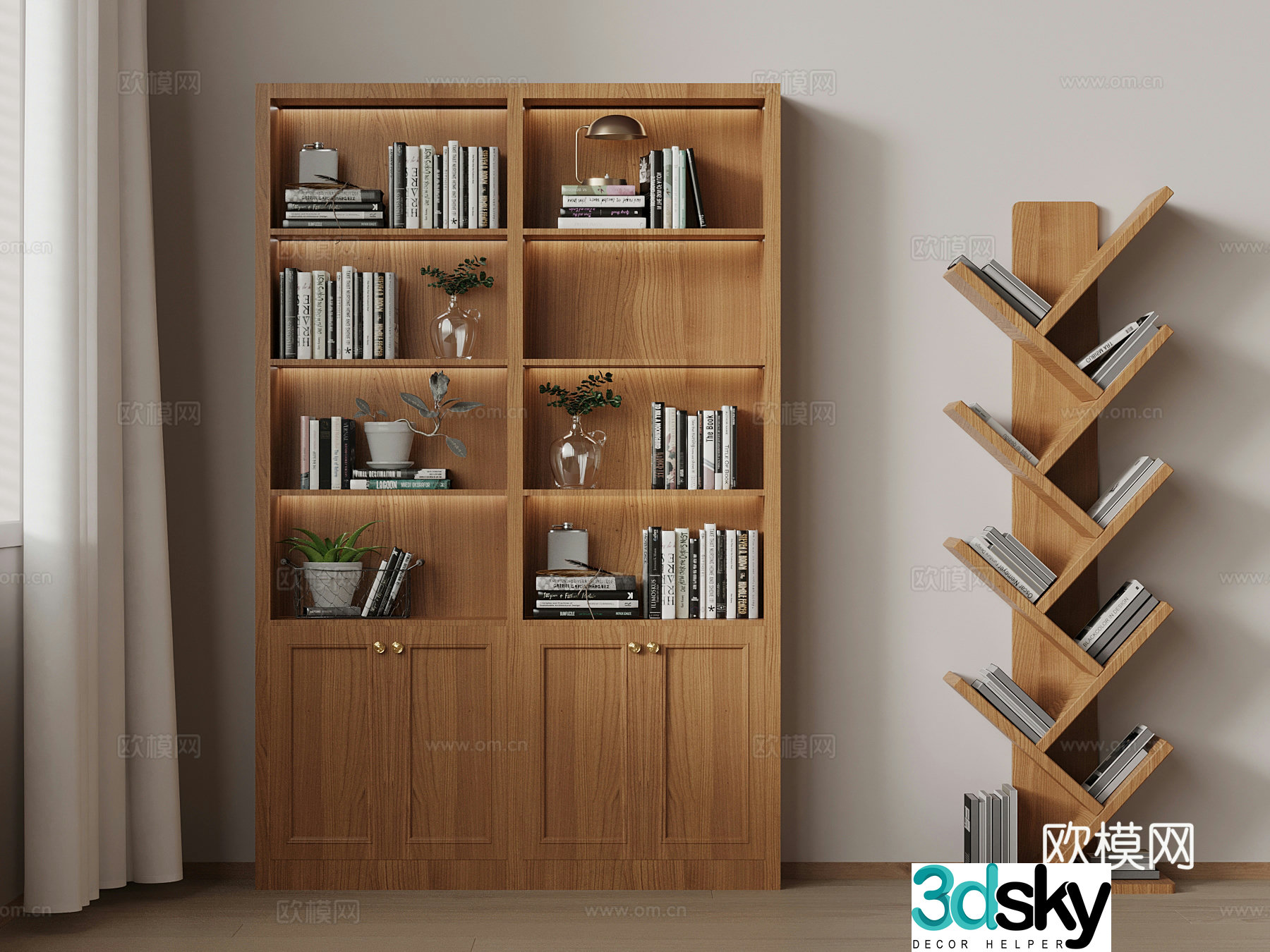 Modern bookcase Bookshelf 3D model