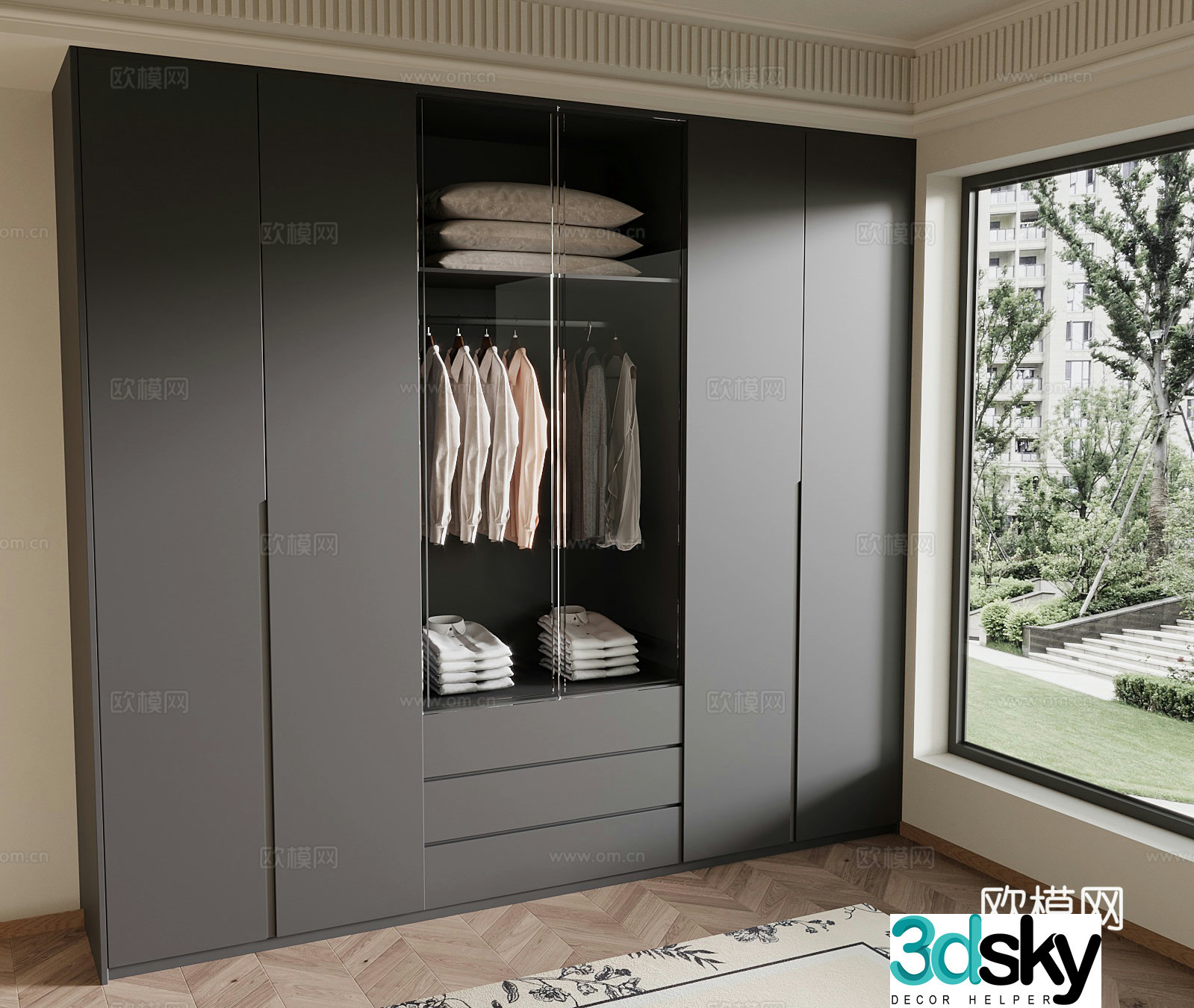 Modern wardrobe 3d model