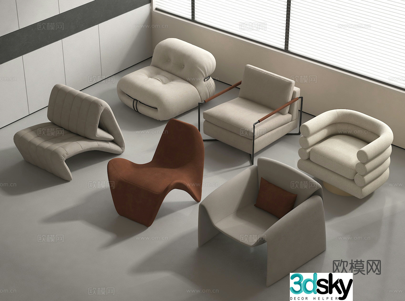 Sofa chair leisure chair 3d model