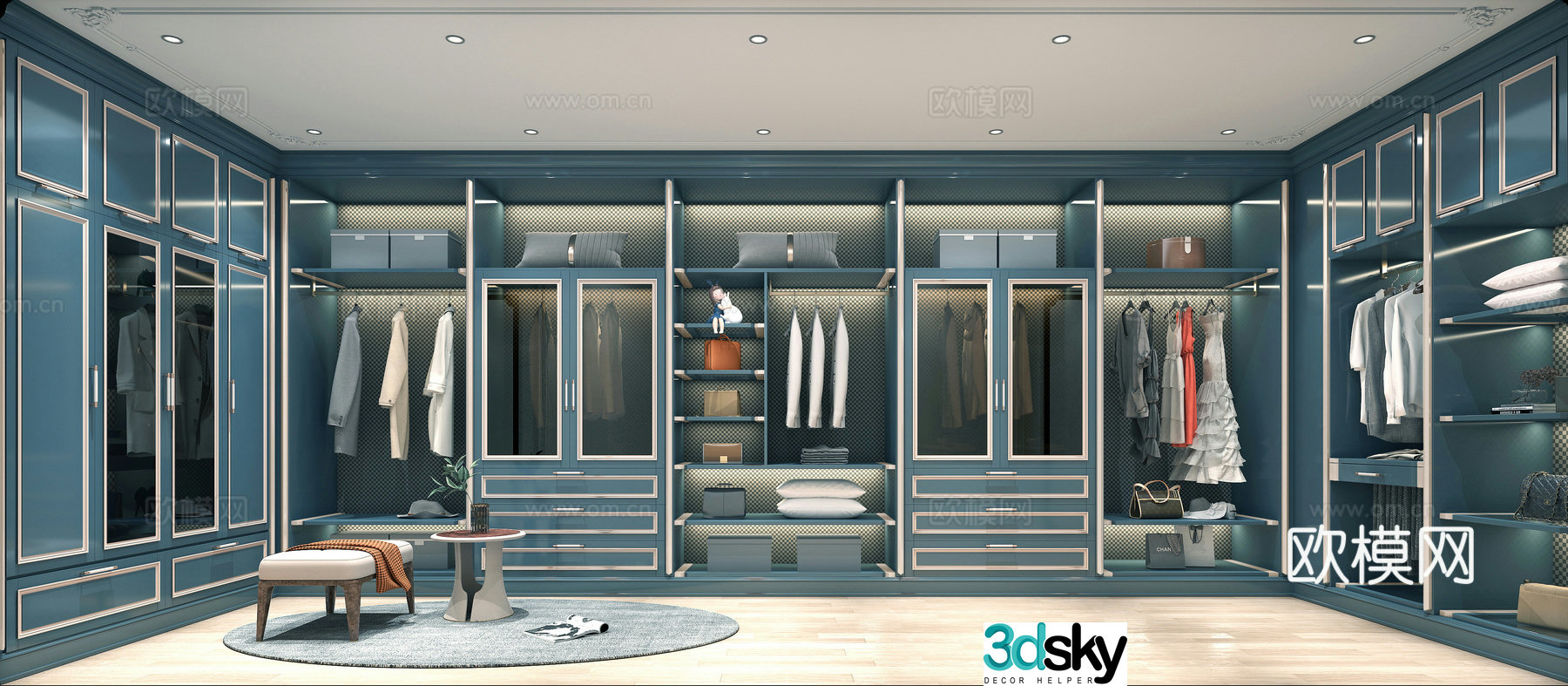 European style cloakroom 3d model