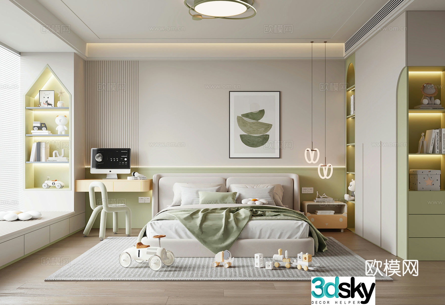 Modern universal children’s room 3D model