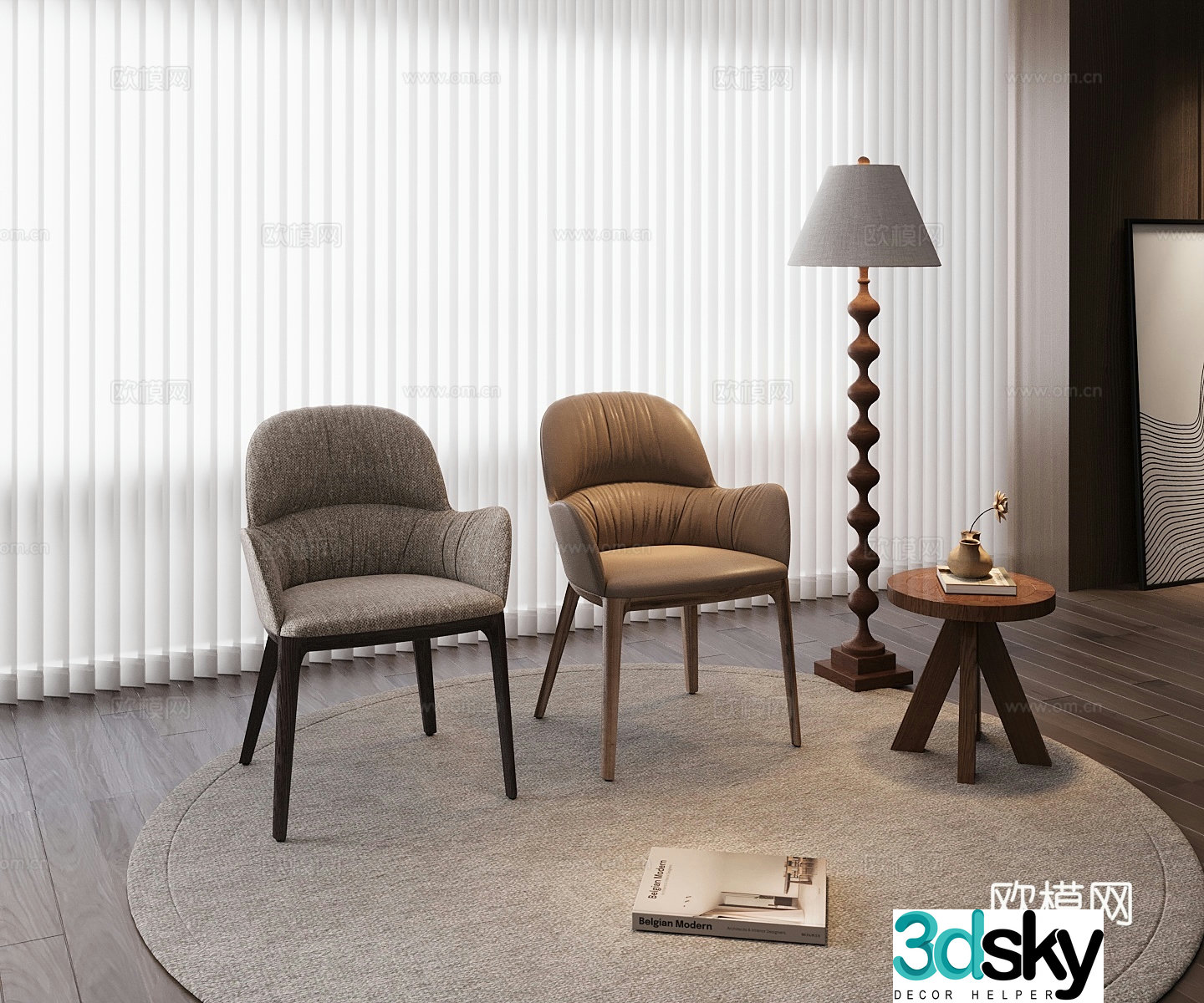 Modern single chair 3d model