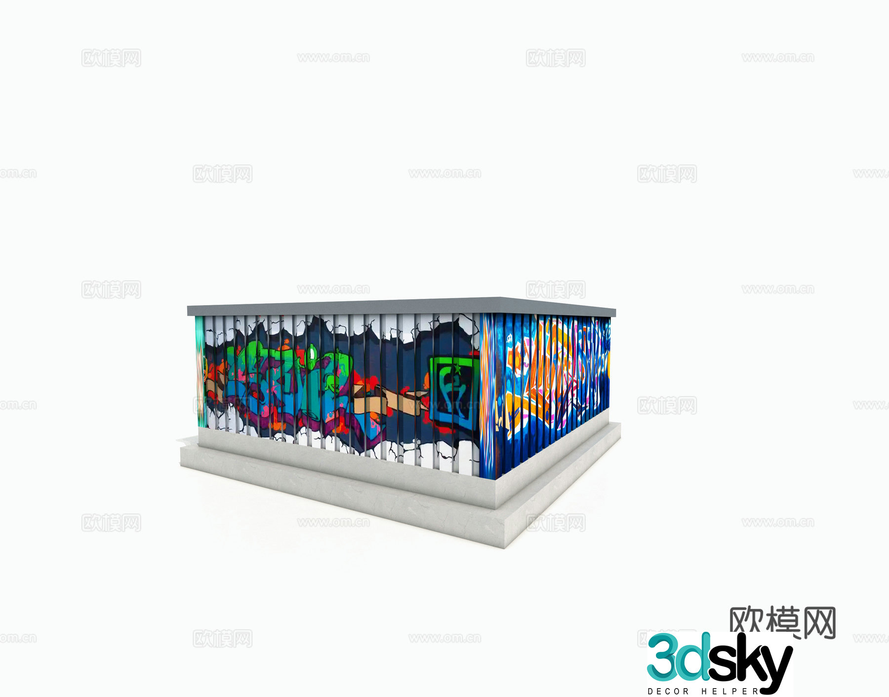 Modern daylight well decoration 3d model