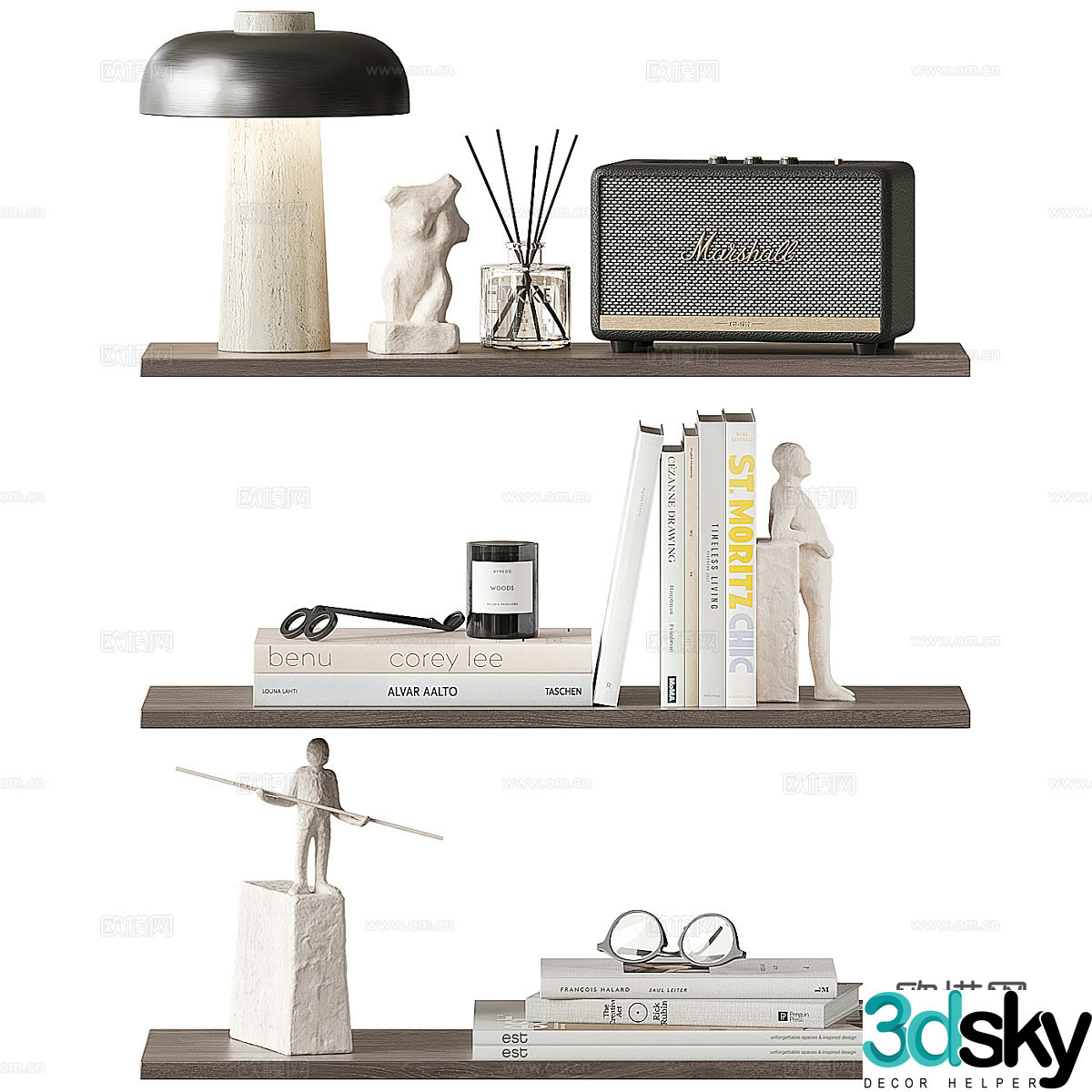Modern jewelry ornament combination 3D model
