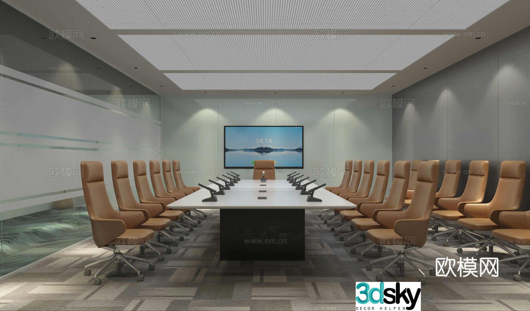 Modern conference room Modern conference table Modern conference chair 3d model