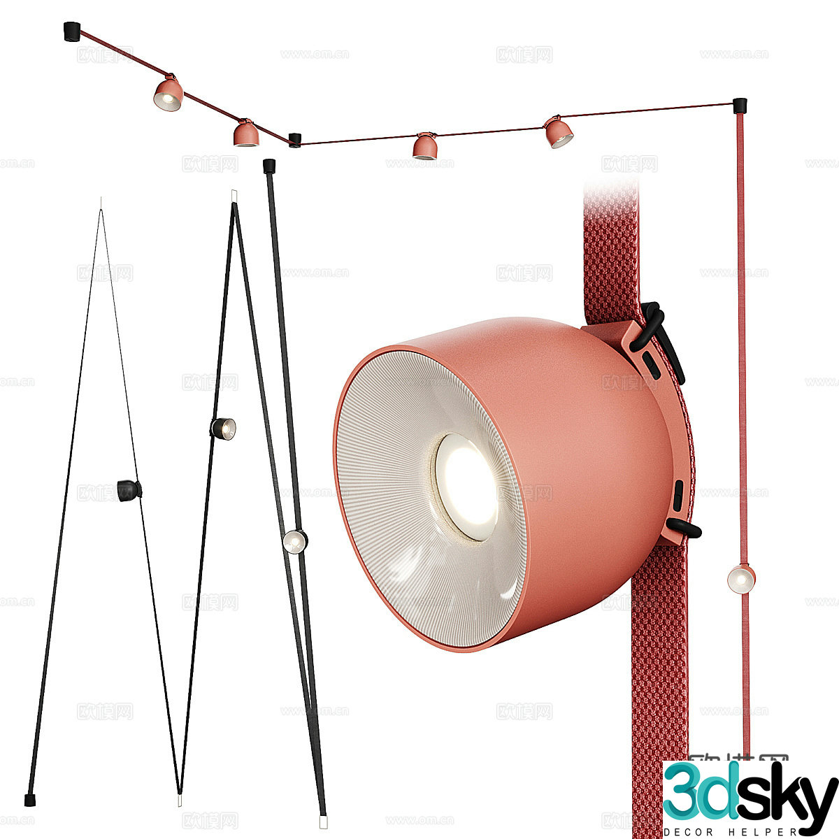 Modern light luxury minimalist Plusminus decorative chandelier 3d model