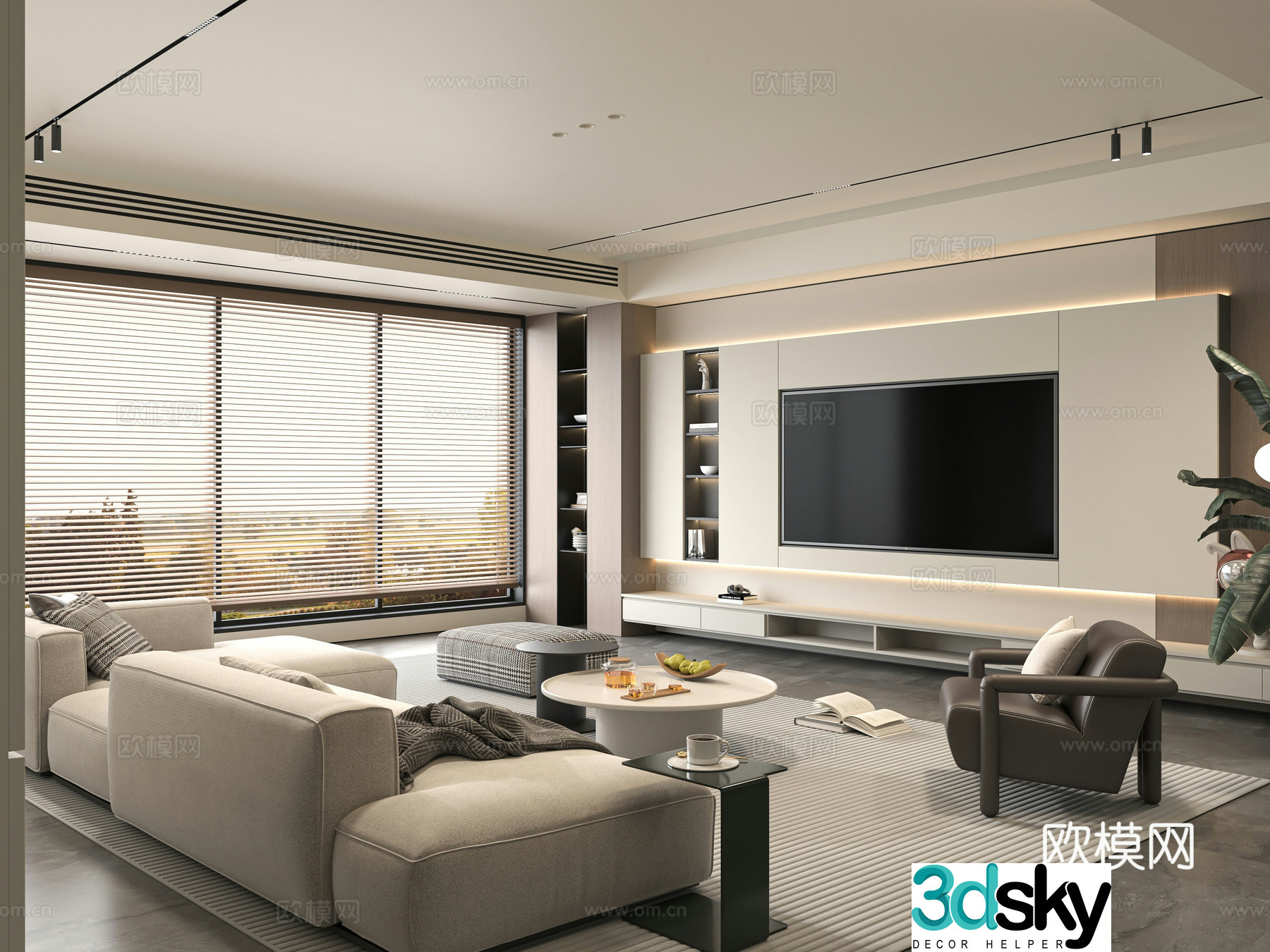 Minotti modern Italian living room 3d model