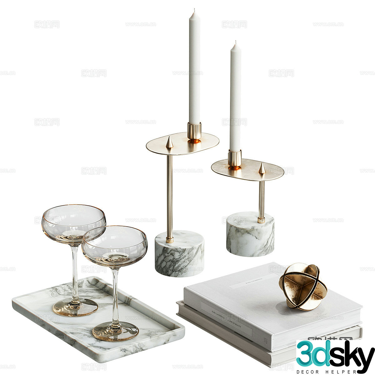 Modern light luxury minimalist jewelry ornaments 3D model