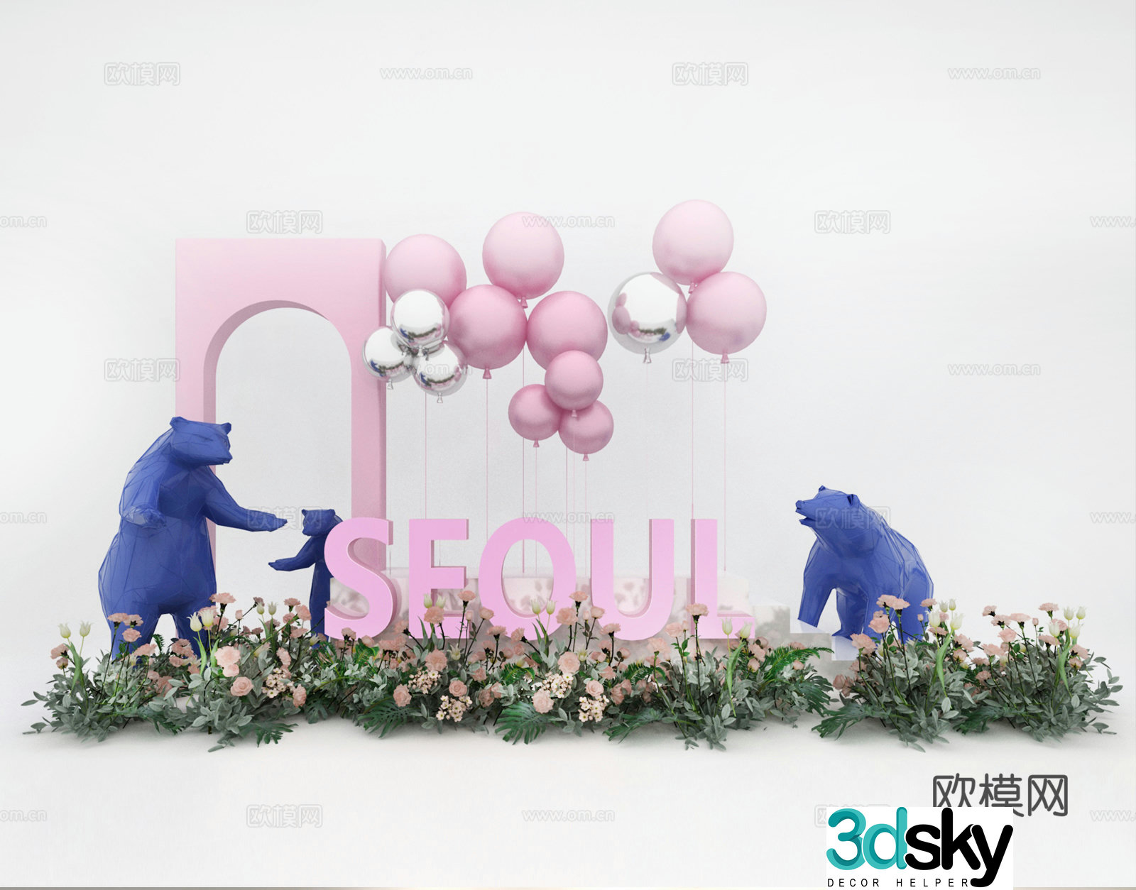 Birthday Beauty Props 3D Model