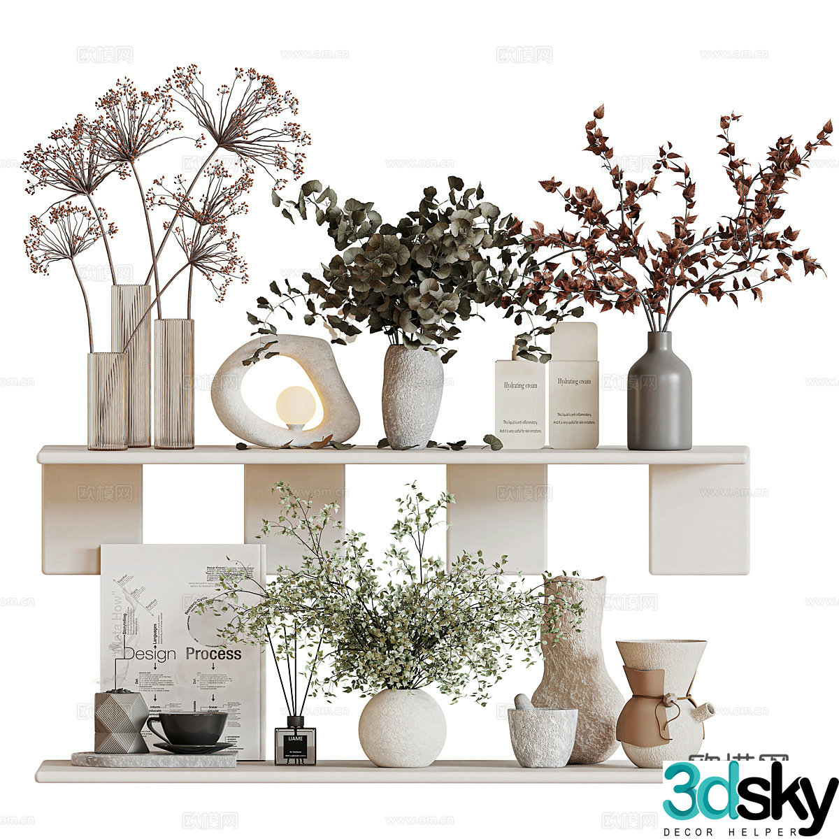 Modern cream style ornament ornament 3d model