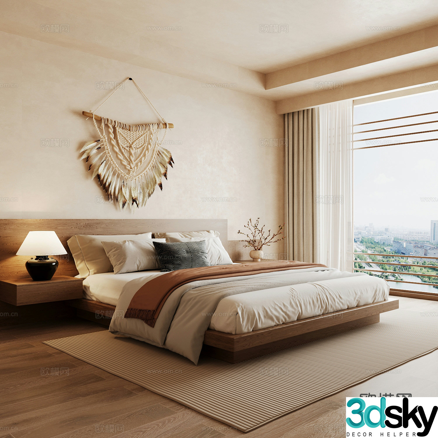 Wasabi Middle Ages Home Bedroom Wasabi Wind Bedroom Secondary Bedroom Master Bedroom Bathroom Window Bedroom 3D Model