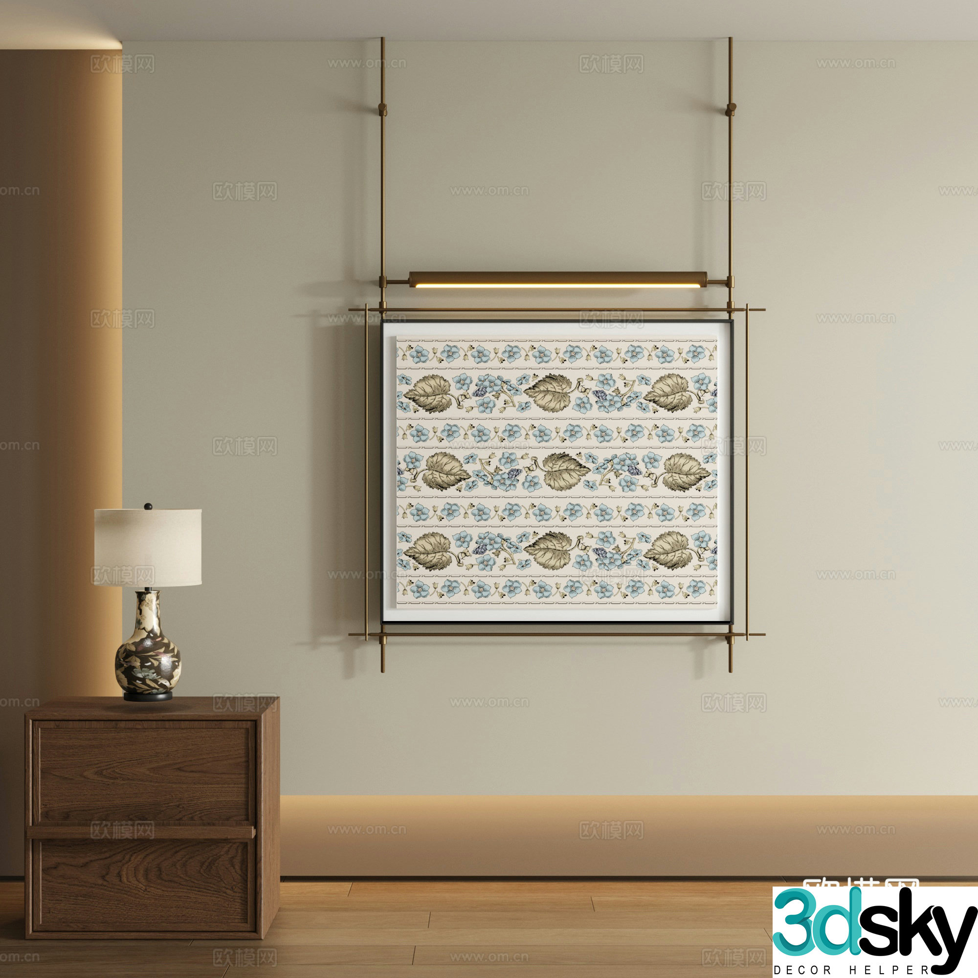 Modern boom decorative painting 3d model