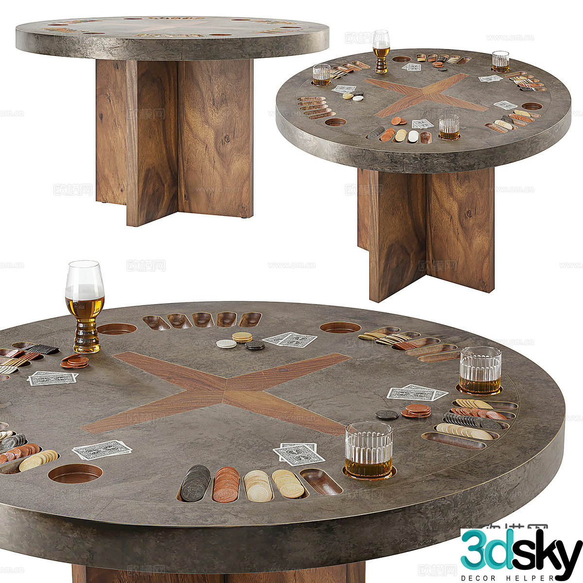 Poker table 3d model
