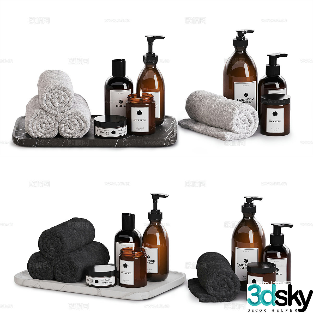 Modern bathroom toiletries 3d model