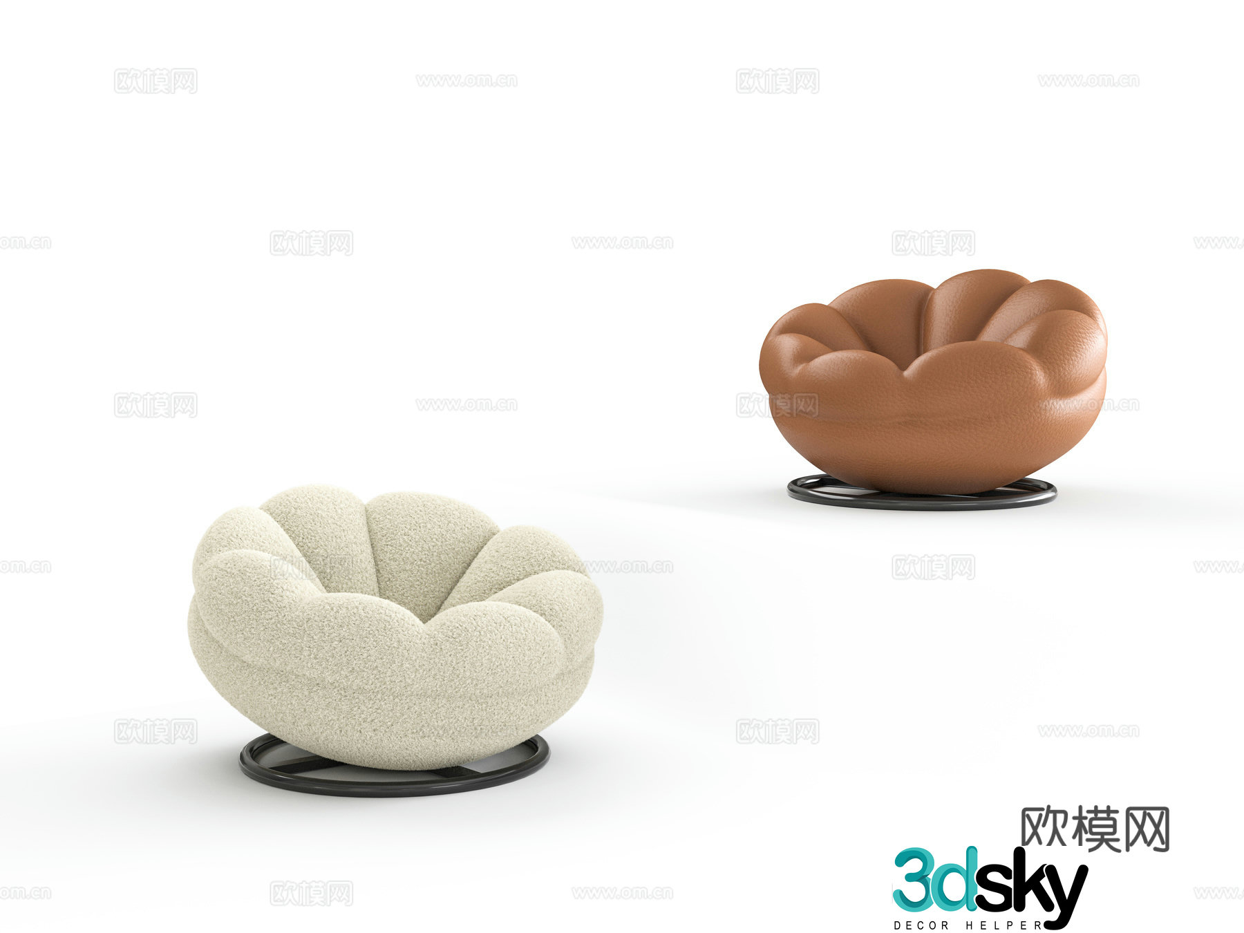 Petal single sofa 3d model