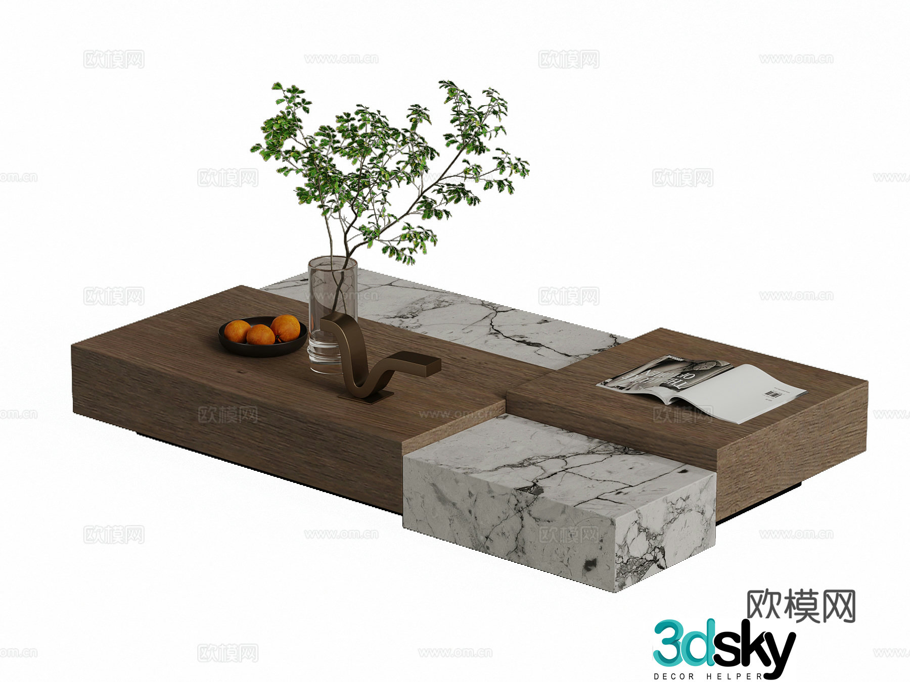 Modern minimalist Italian coffee table 3D model
