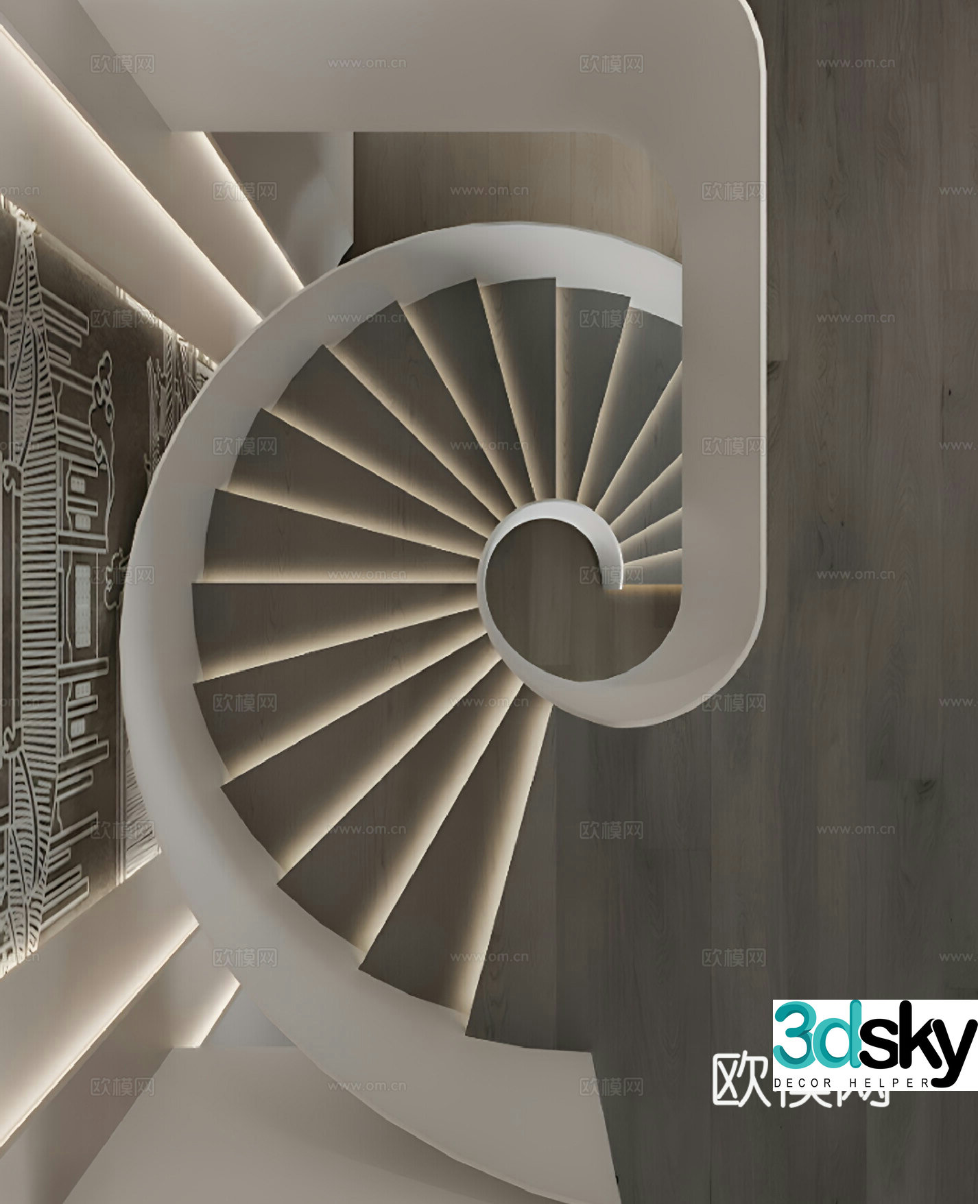 Modern spiral staircase 3d model