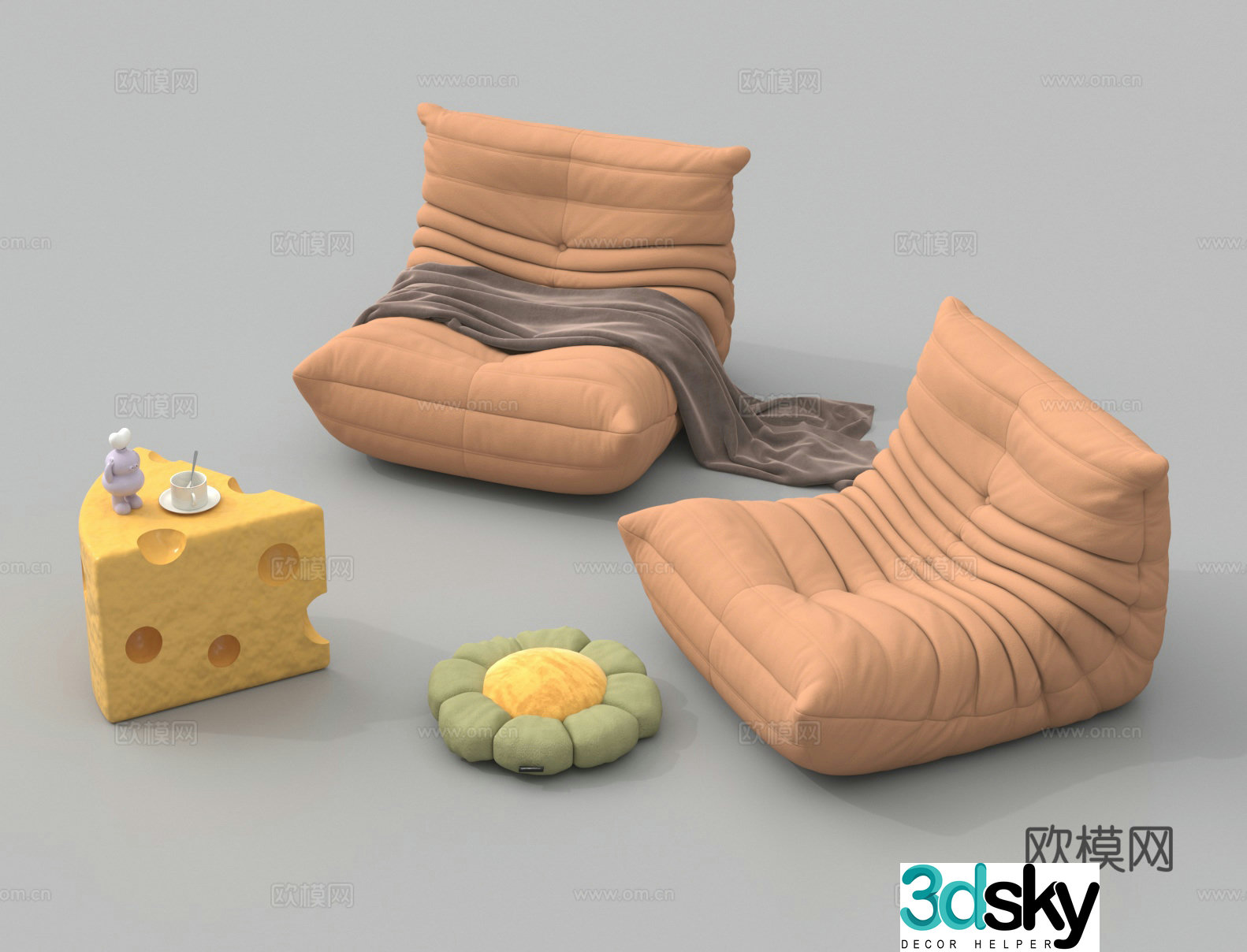Sofa chair lazy sofa casual seat 3d model