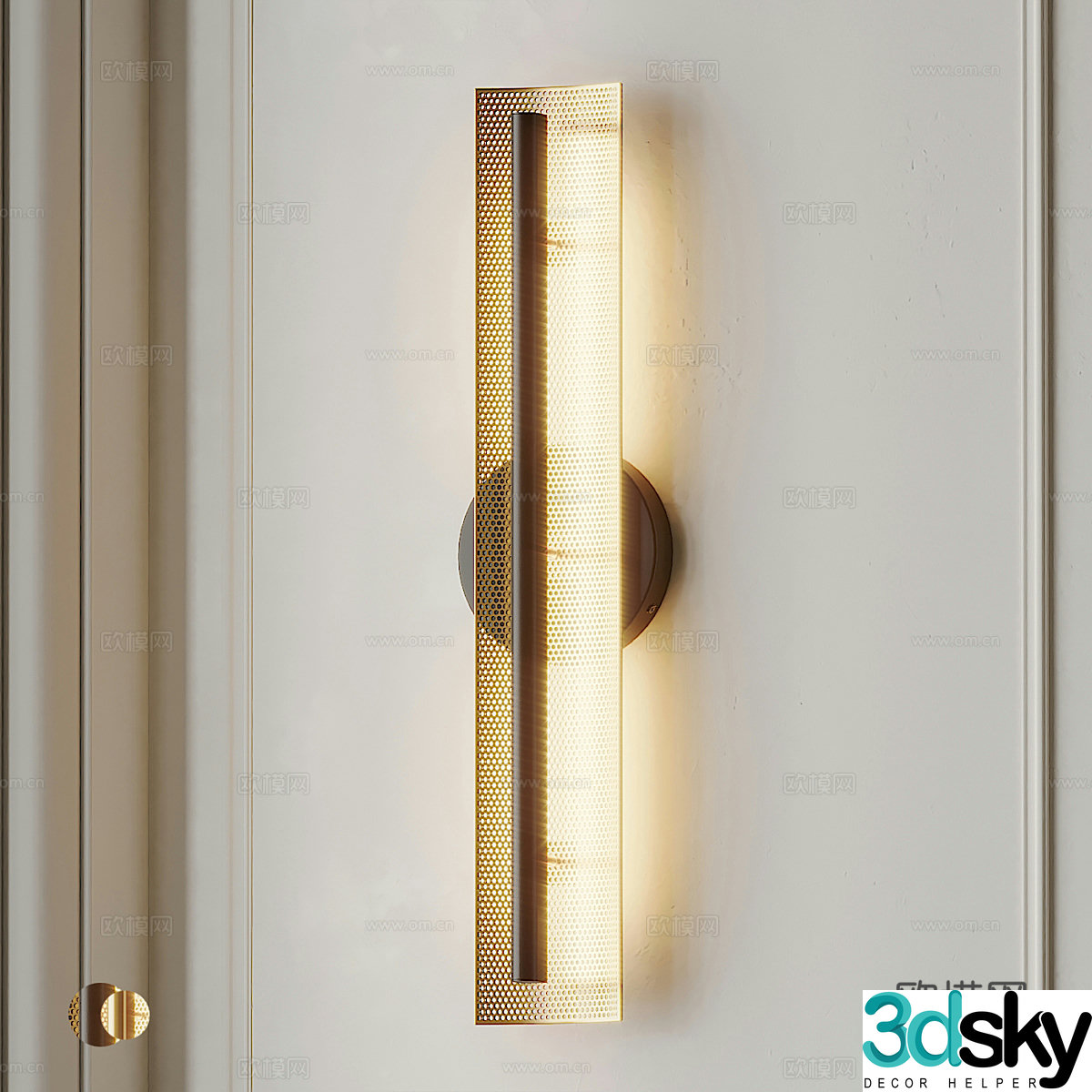 Modern light luxury porous LED wall light 3d model