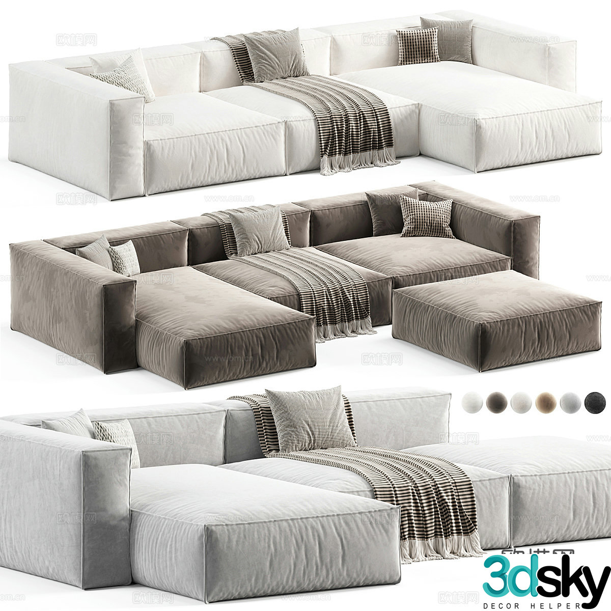 Boca Navi Combination Sofa 3D Model