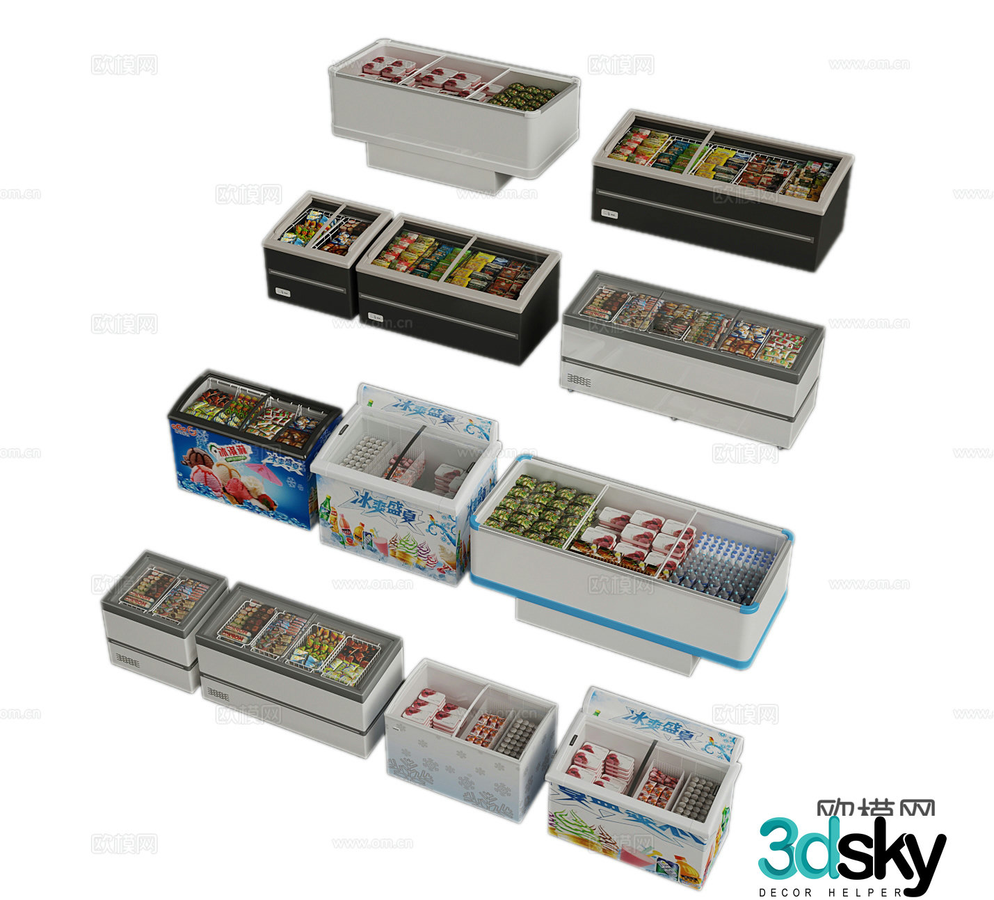 Refrigerator Freezer Fresh Cabinet 3D Model
