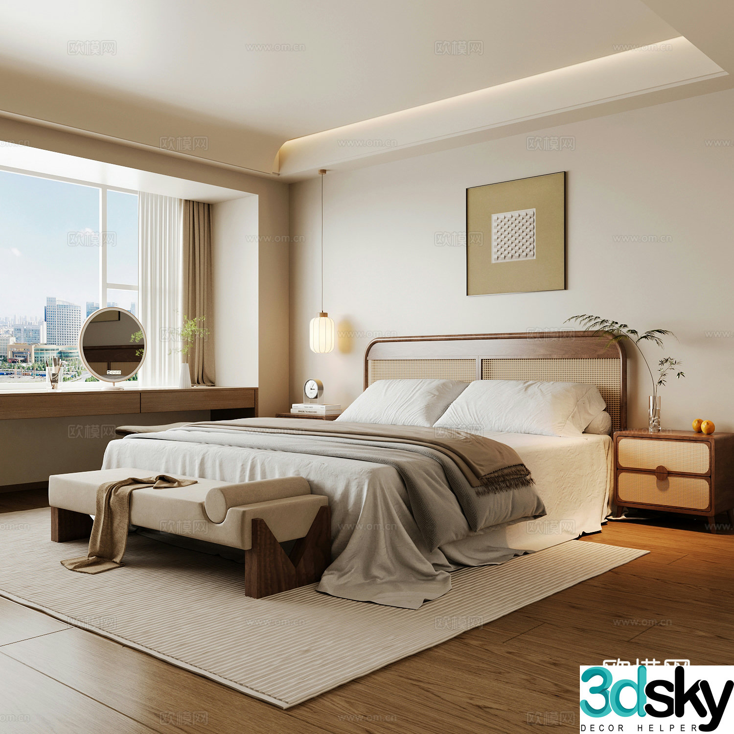 Wasabi Middle Ages Home Bedroom Wasabi Wind Bedroom Secondary Bedroom Master Bedroom Bathroom Window Bedroom 3D Model
