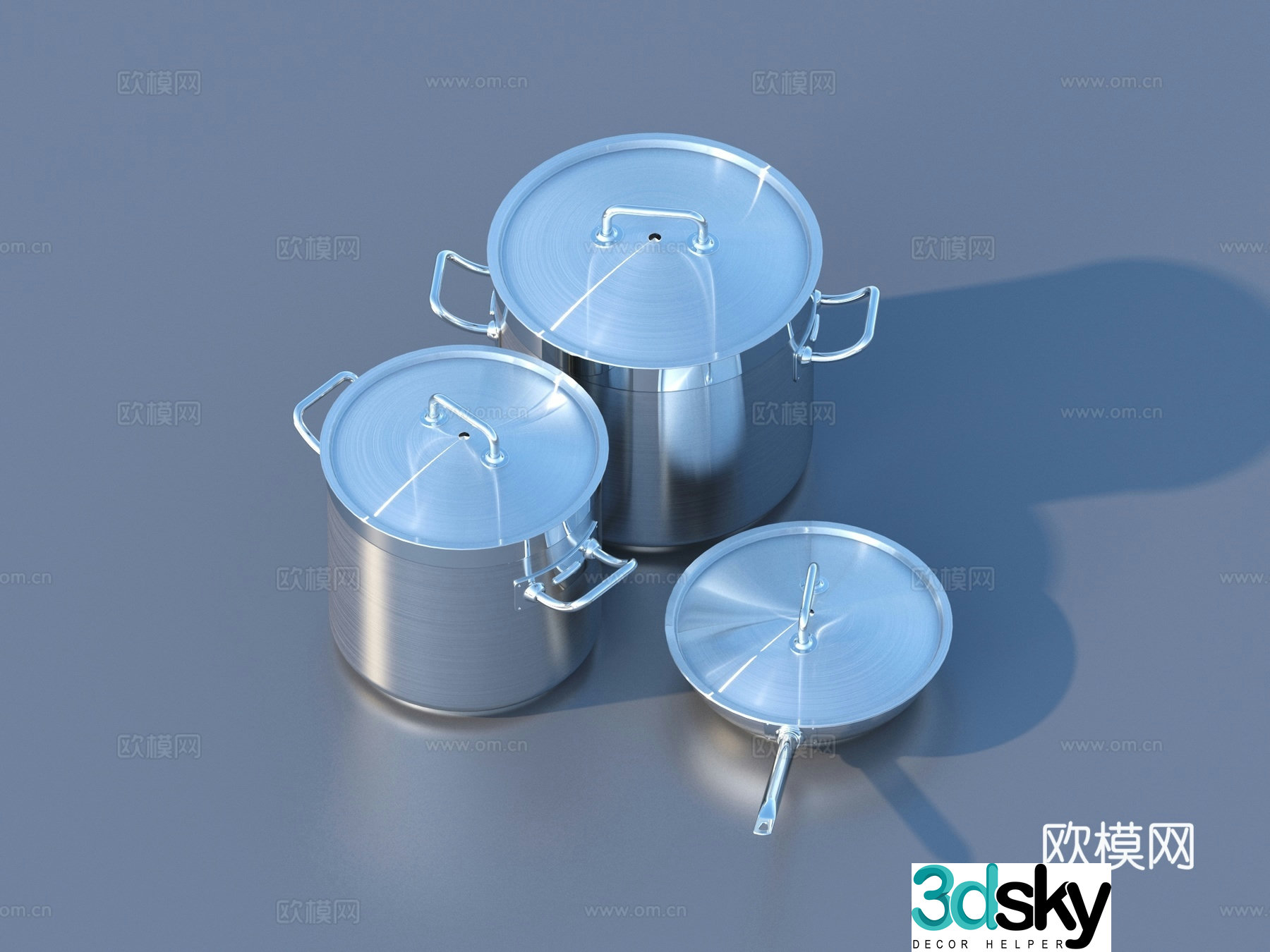 Pot Pan Soup Pot Kitchen Utensils 3D Model