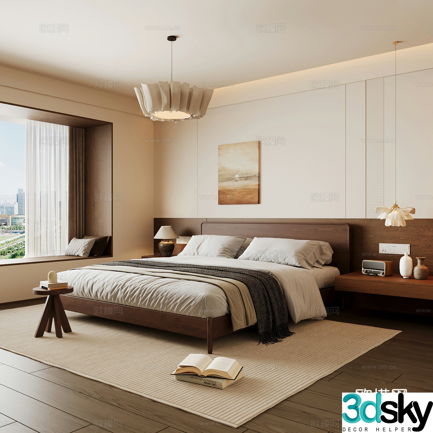 Wasabi Middle Ages Home Bedroom Wasabi Wind Bedroom Secondary Bedroom Master Bedroom Bathroom Window Bedroom 3D Model