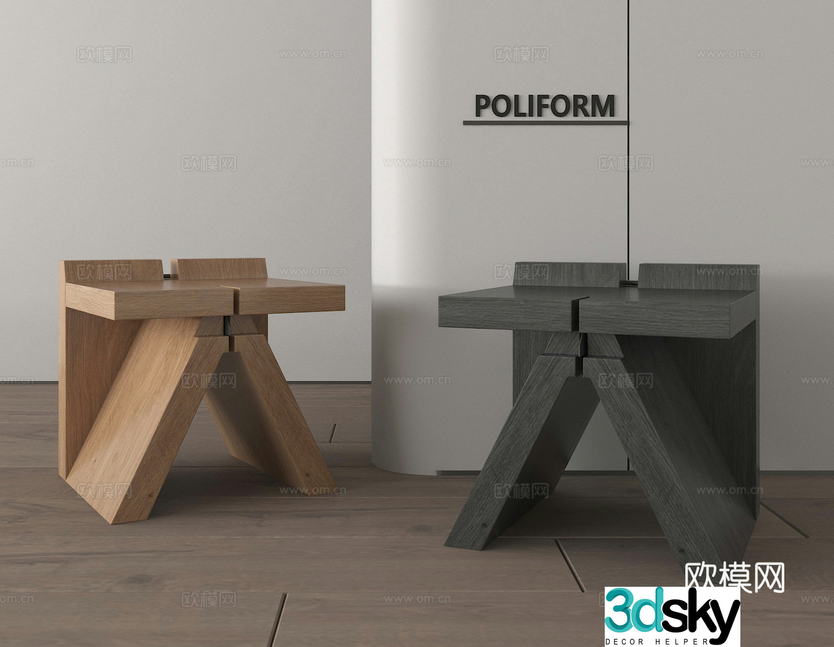 Solid wood chair Solid wood stool Leisure chair 3d model