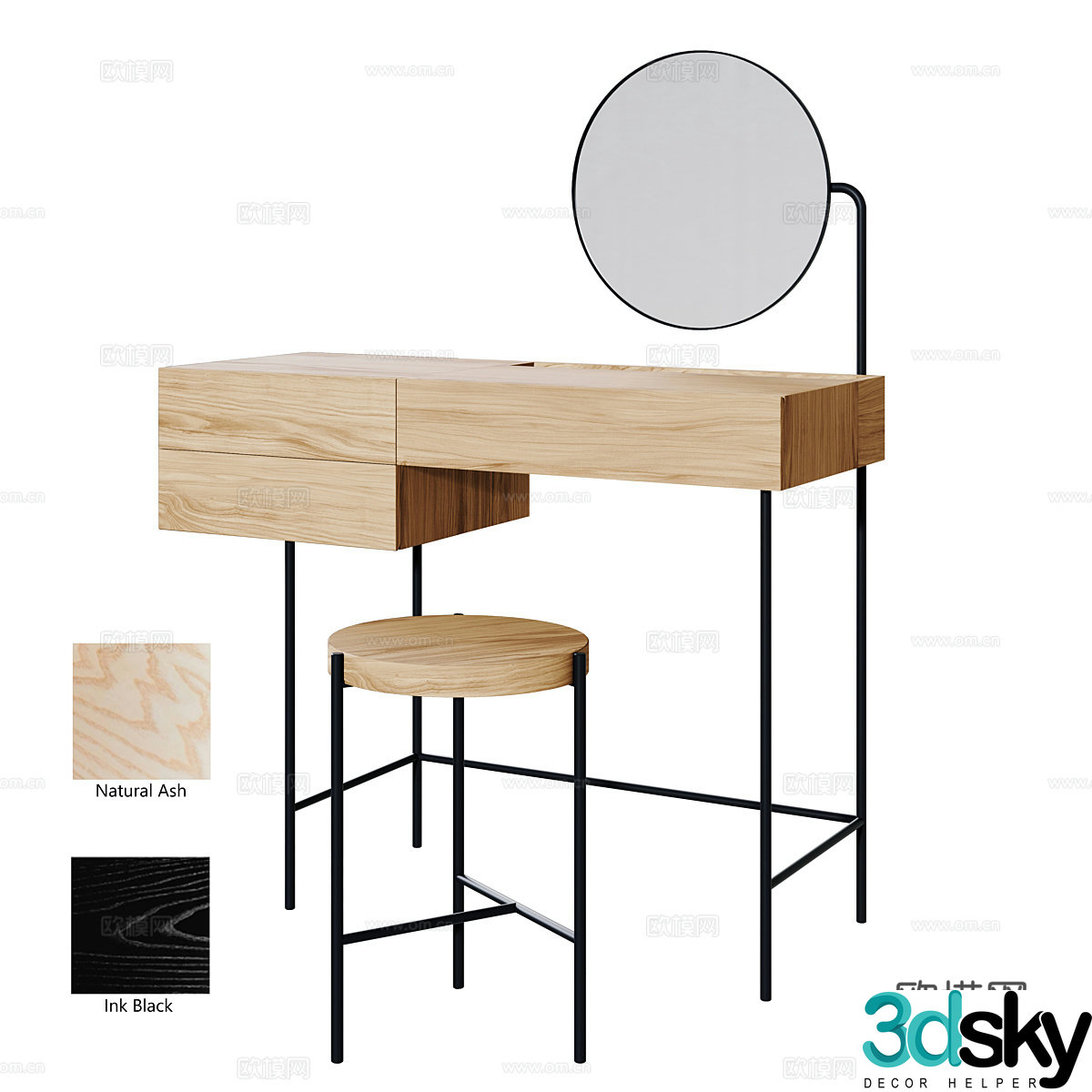 Modern minimalist dressing table 3d model
