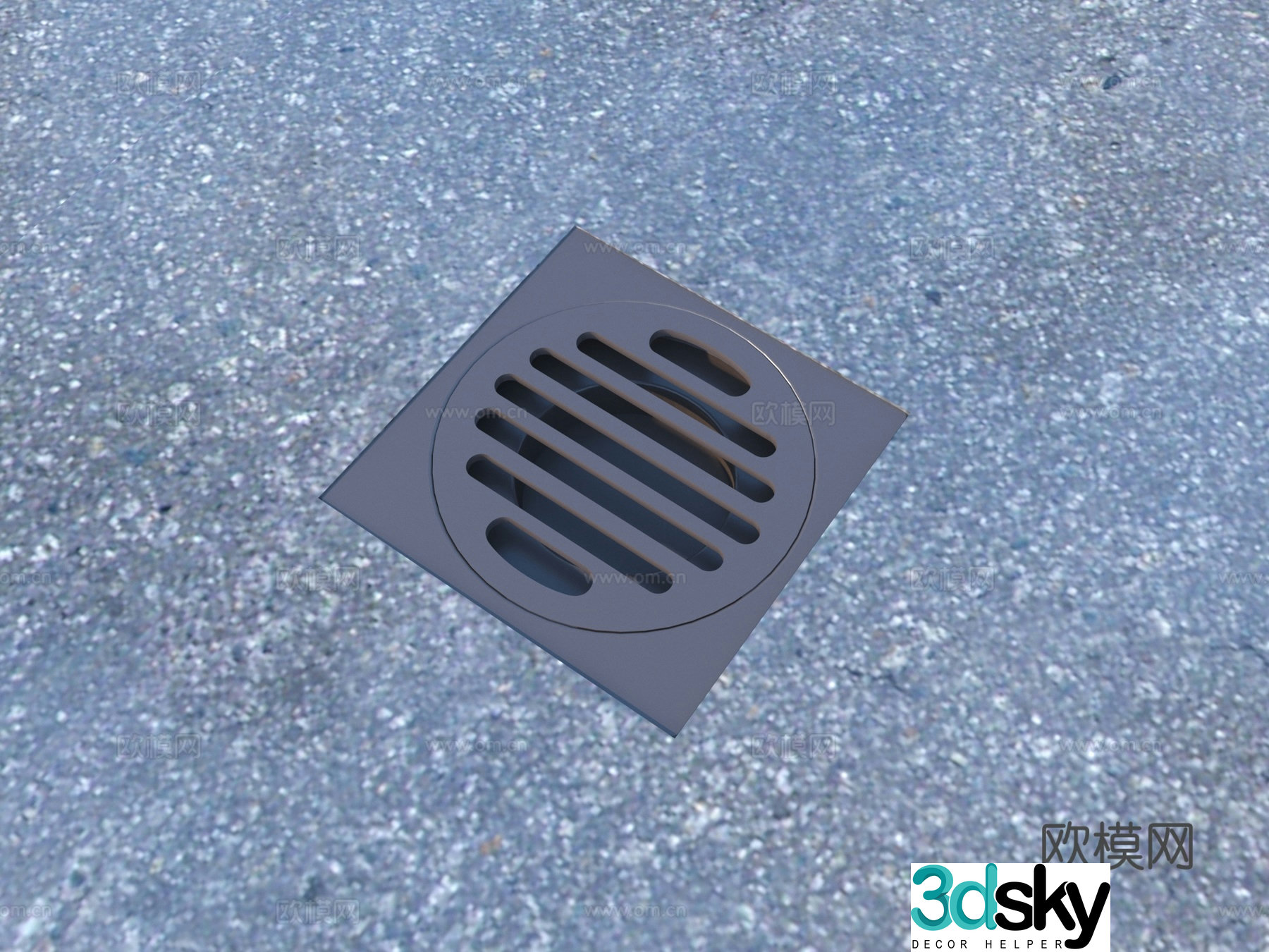 Manhole cover Sewer drain outlet Sewage outlet Outdoor sketch 3D model