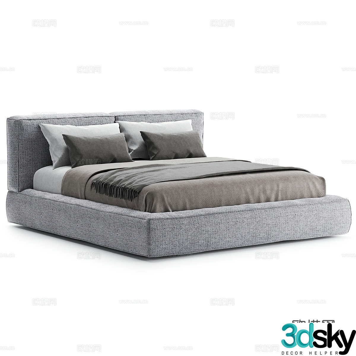 Modern simple double bed Double bed Simple bed Bed bedroom bed 3d model