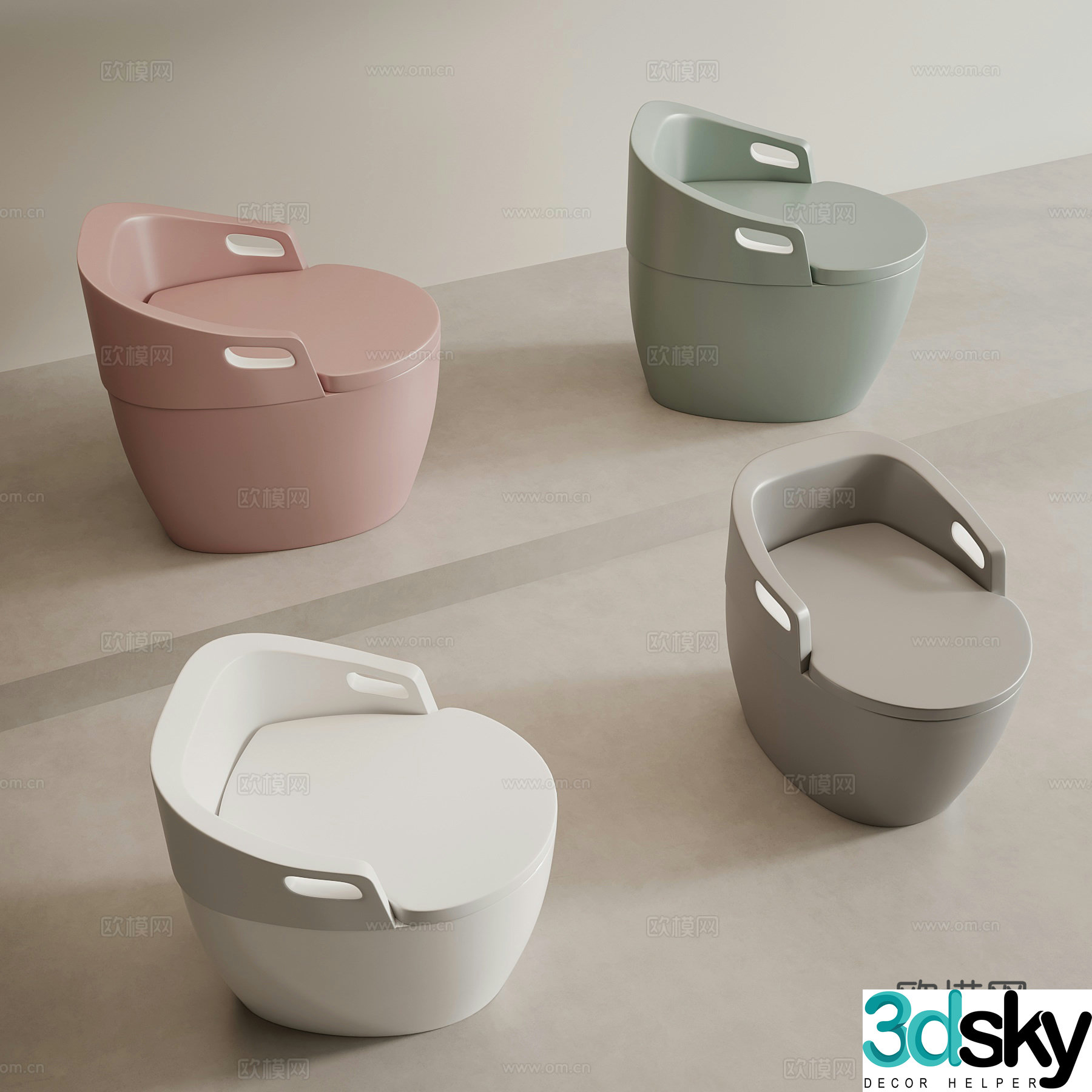 Modern toilet children’s toilet 3d model