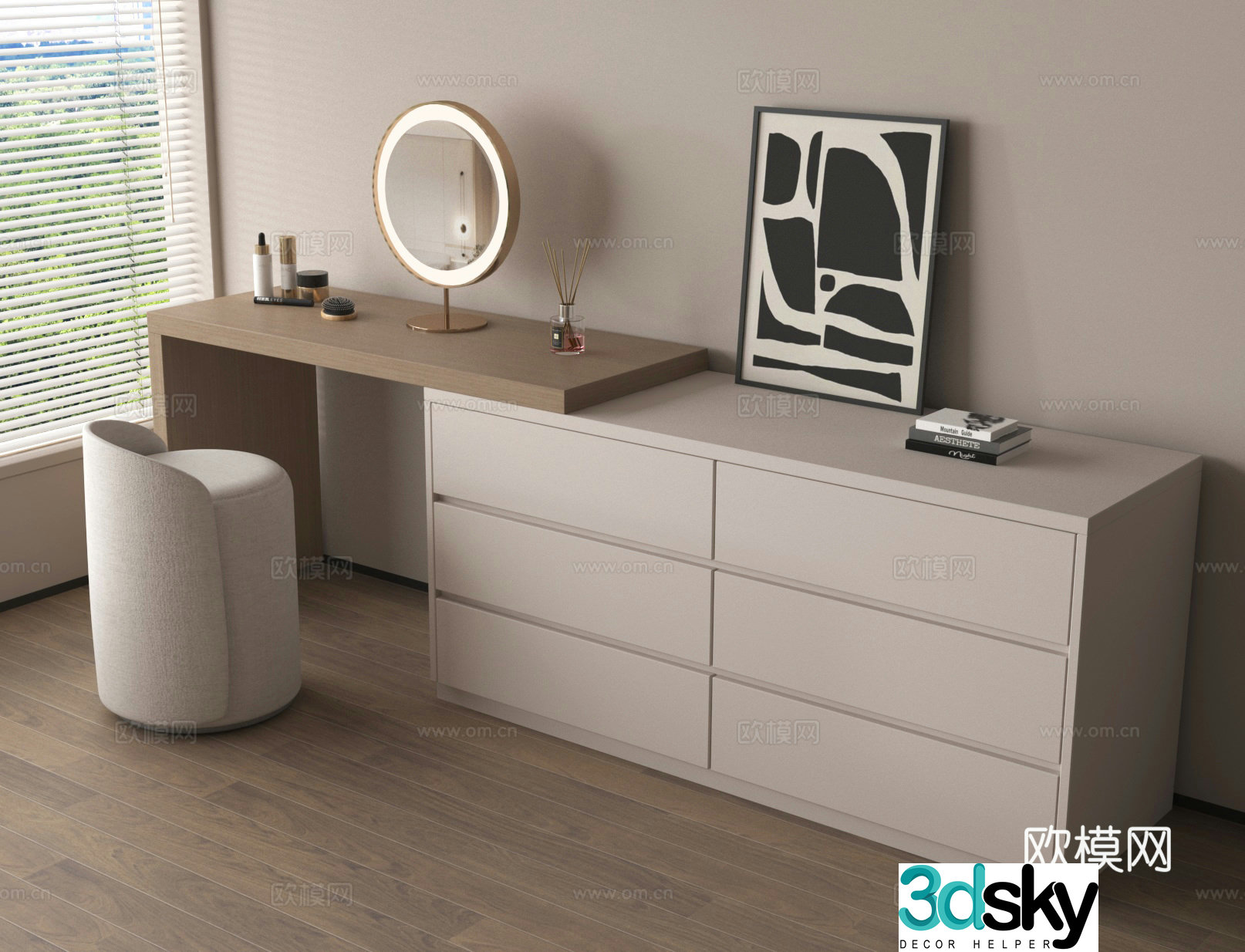 Dressing table Dressing table chest of drawers cabinet 3d model