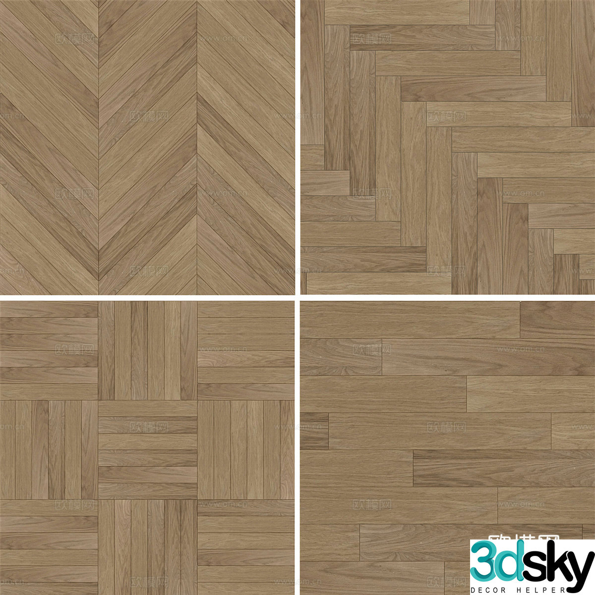Laminate floor solid wood floor 3d model