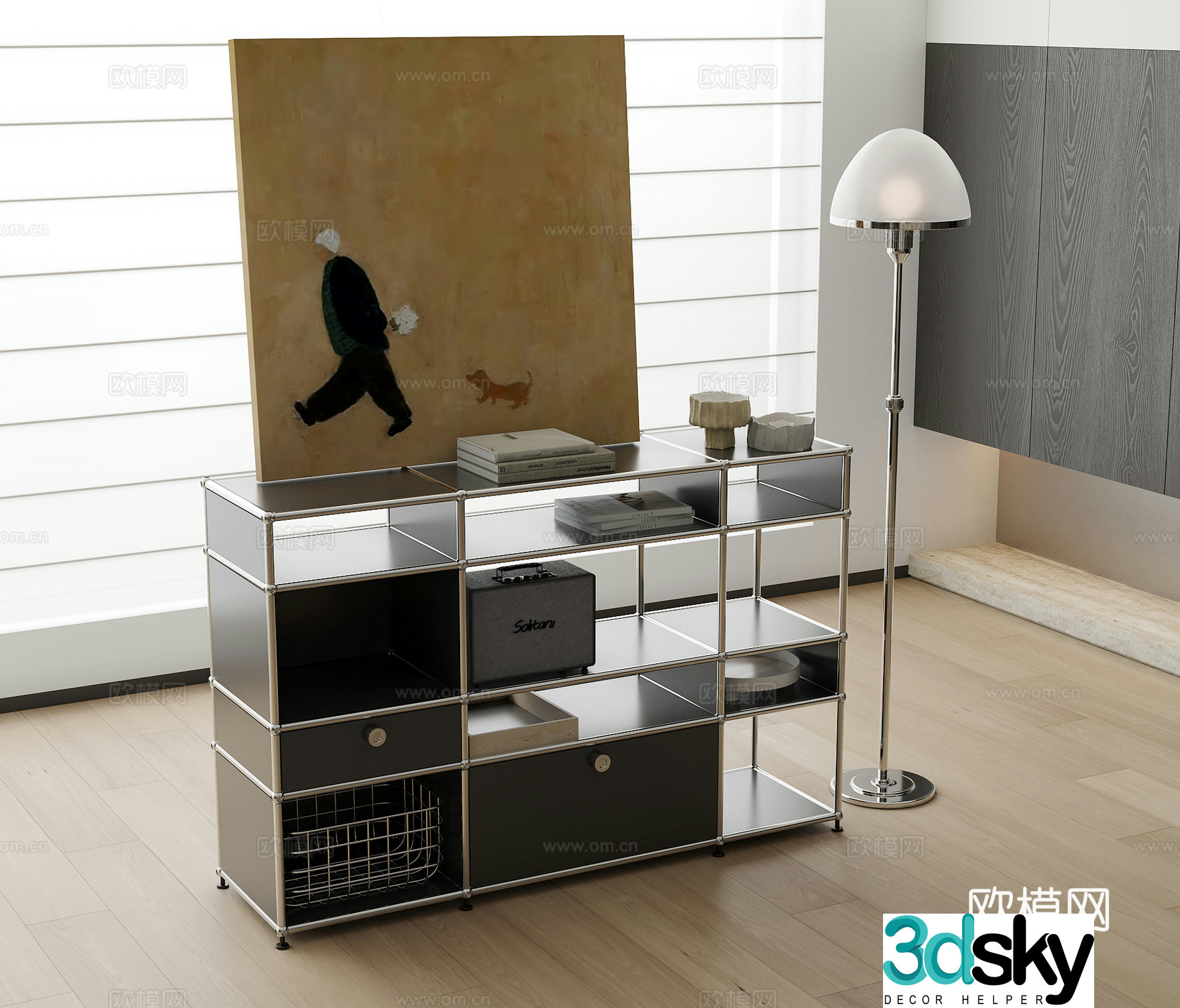 Modern Italian low cabinet side cabinet 3d model