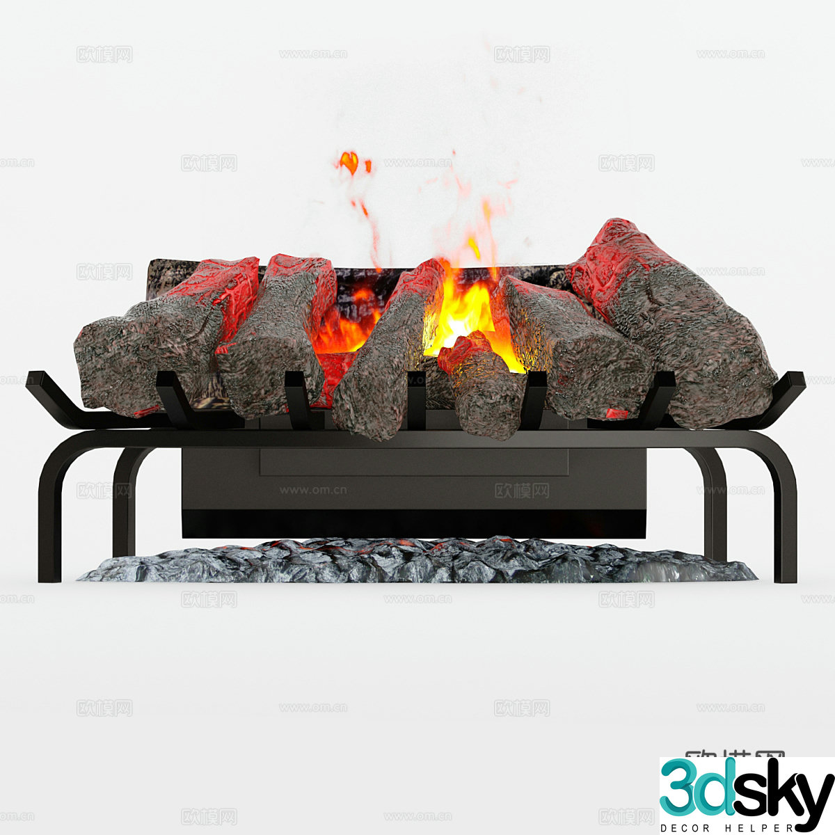 Modern minimalist fireplace fireplace minimalist fireplace decorative fireplace 3d model