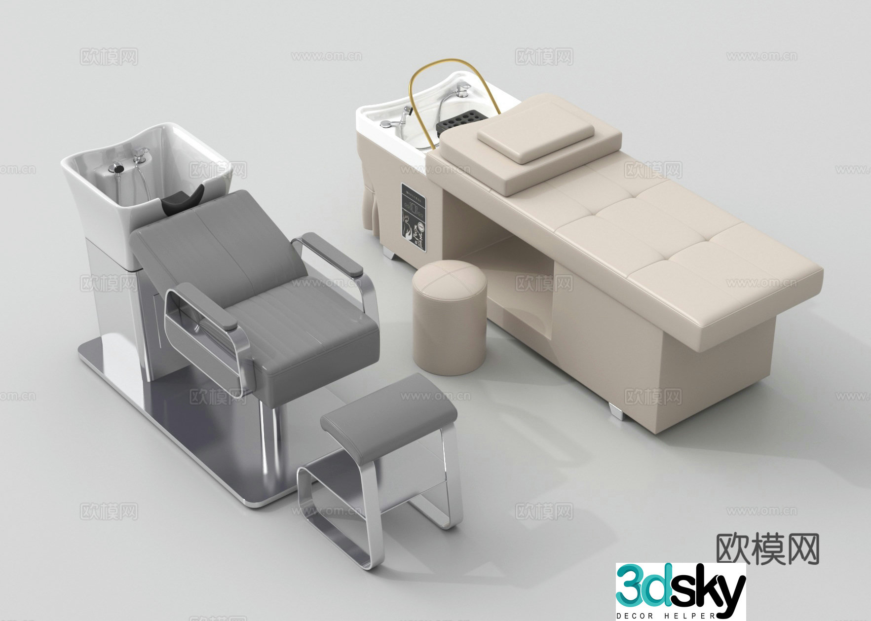 Haircut Equipment Hair Shaving Chair Hair Shaving Bed 3D Model