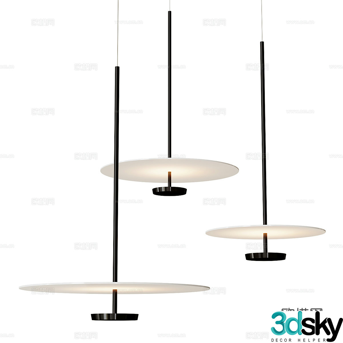New Chinese Vibia flat chandelier 3d model