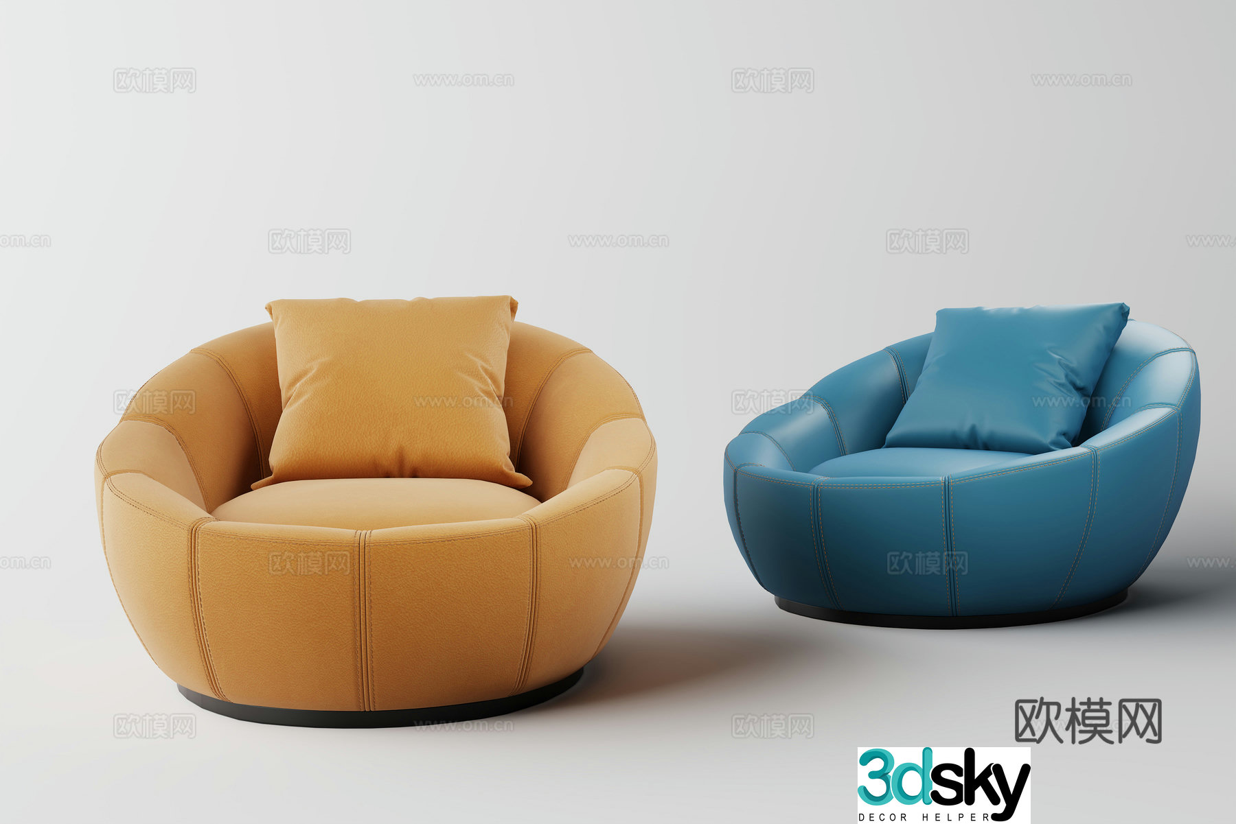 Modern simple lazy sofa 3d model