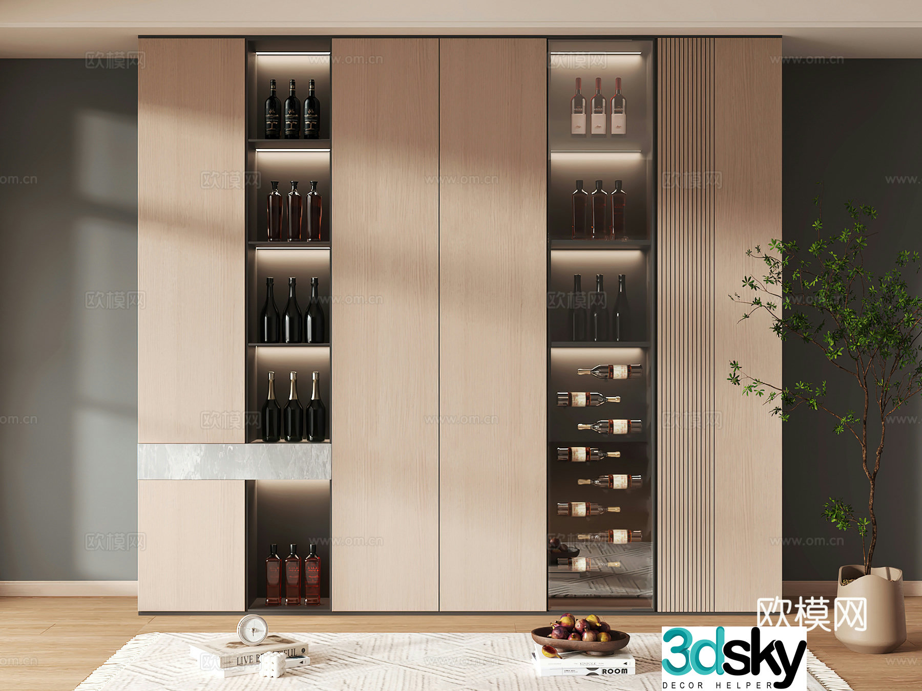 Wine cabinet design Wine cabinet red wine cabinet bar wine cabinet partition wine cabinet 3D model