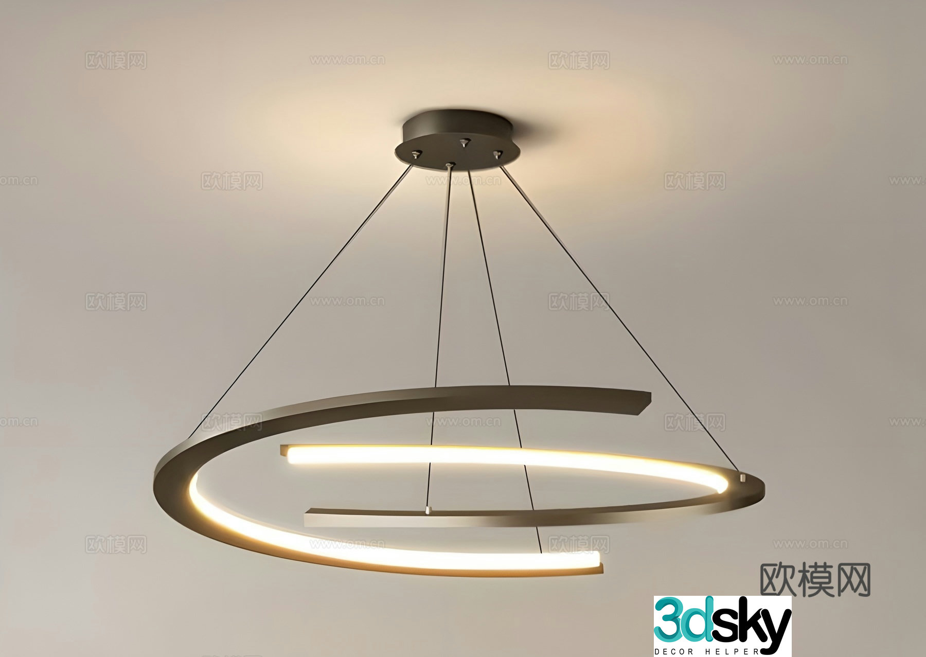 Modern ring chandelier decorative lamp 3d model